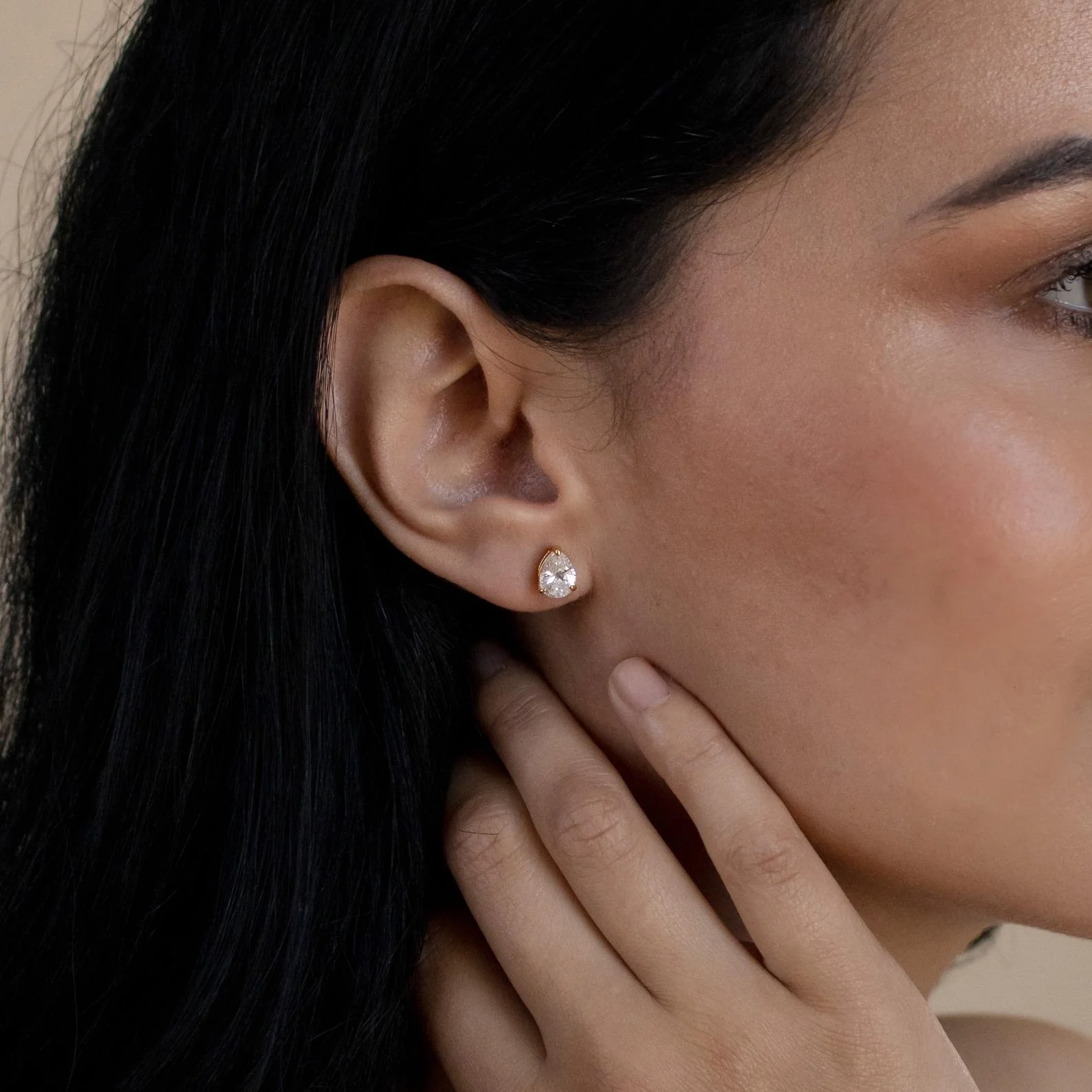 Pear Diamond Studs - Image 4