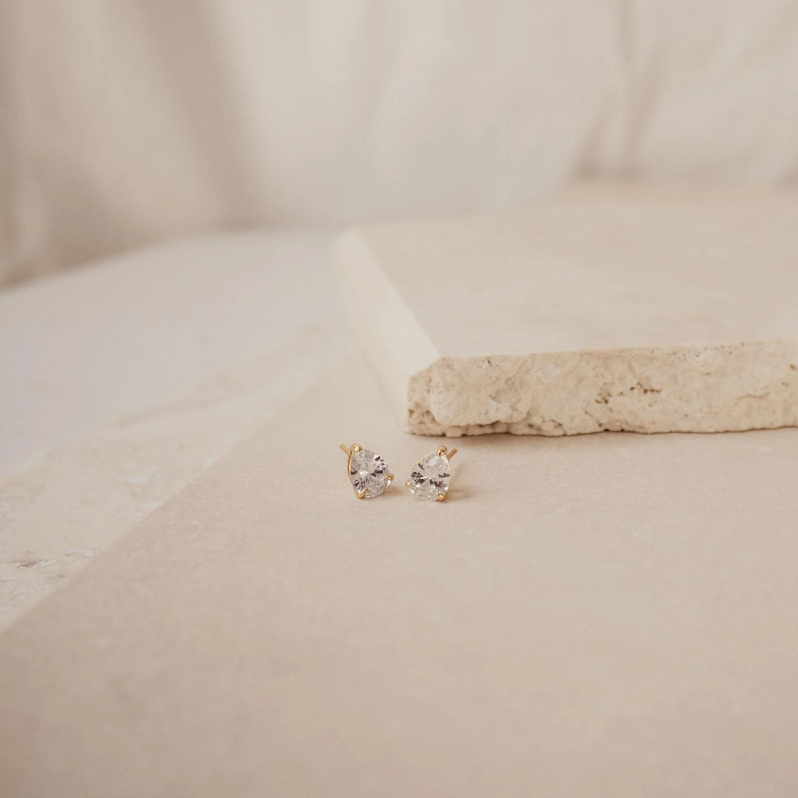 Pear Diamond Studs - Image 5