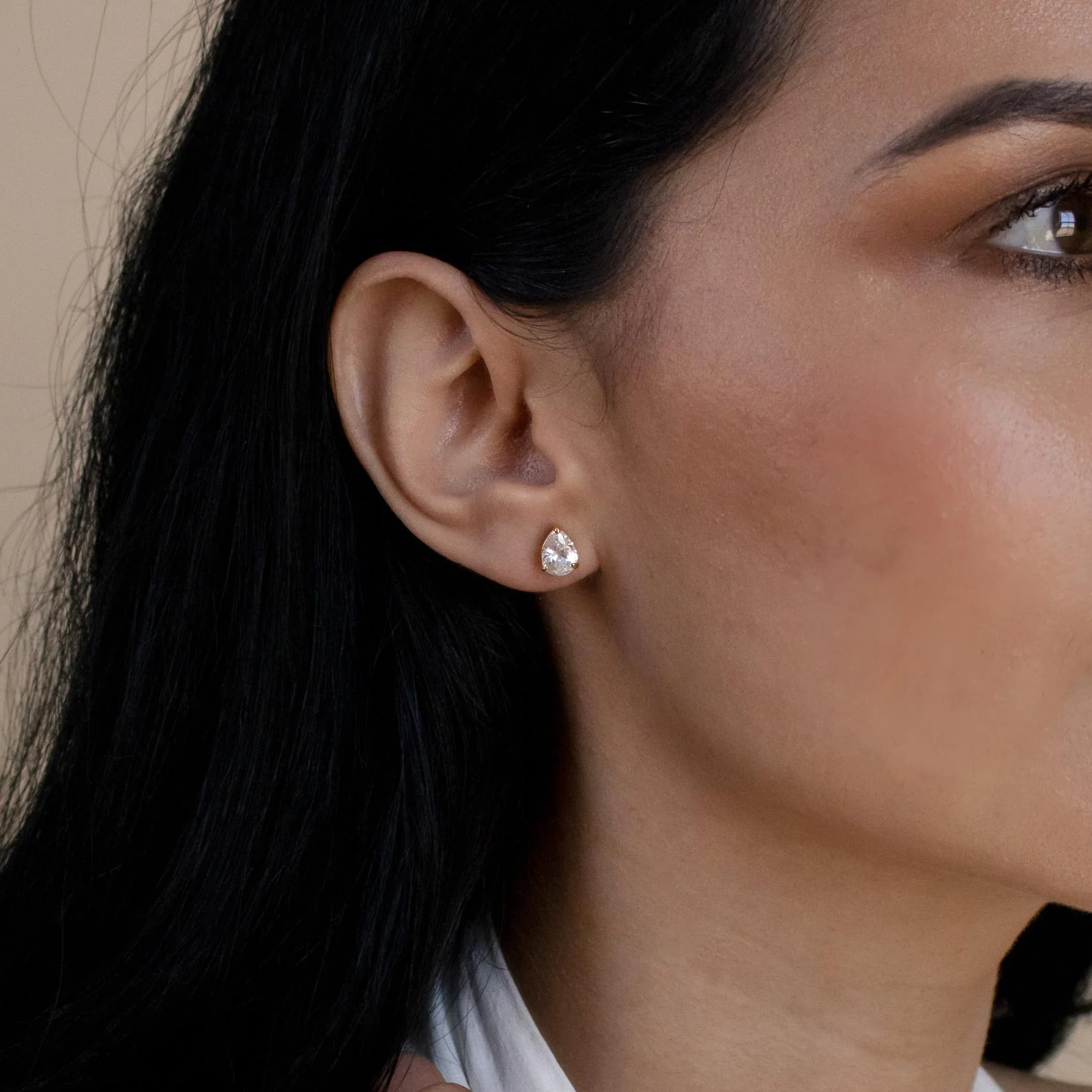Pear Diamond Studs - Image 6