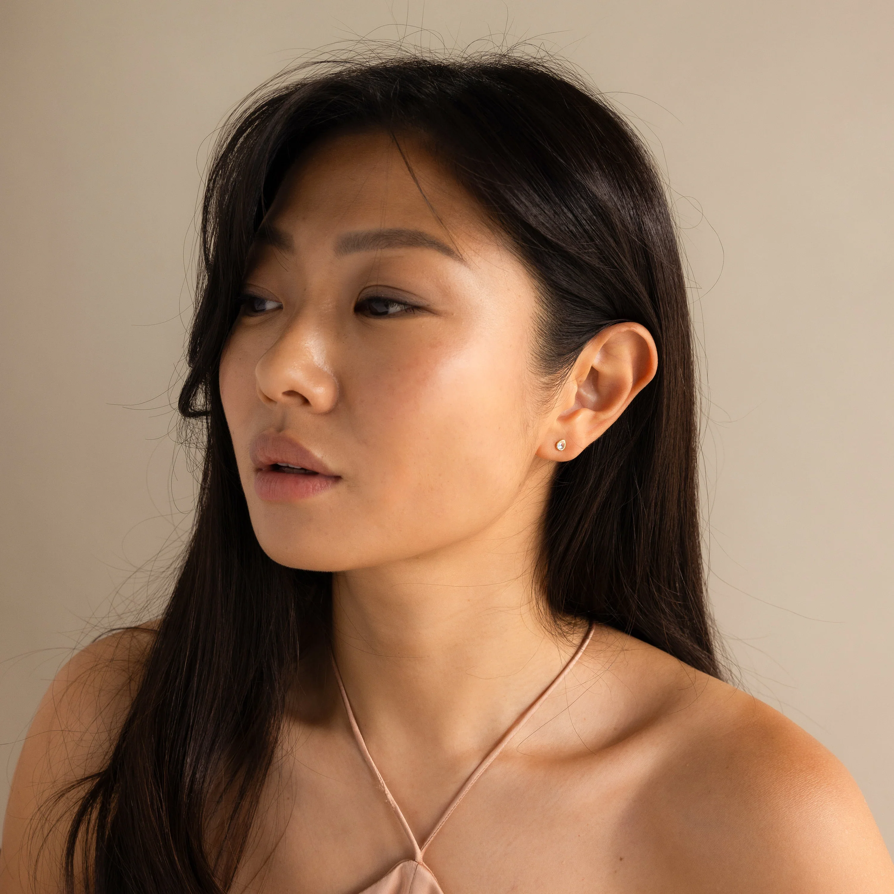 Pear Moonstone Studs - Image 6