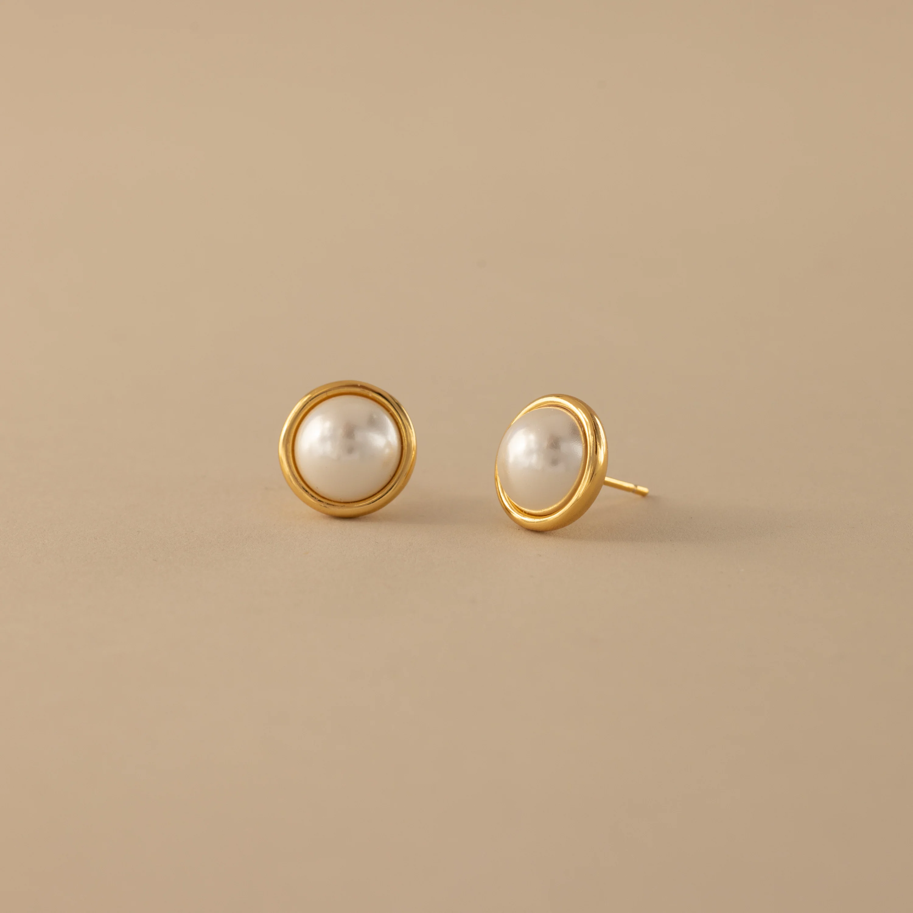 Pearl Bezel Studs