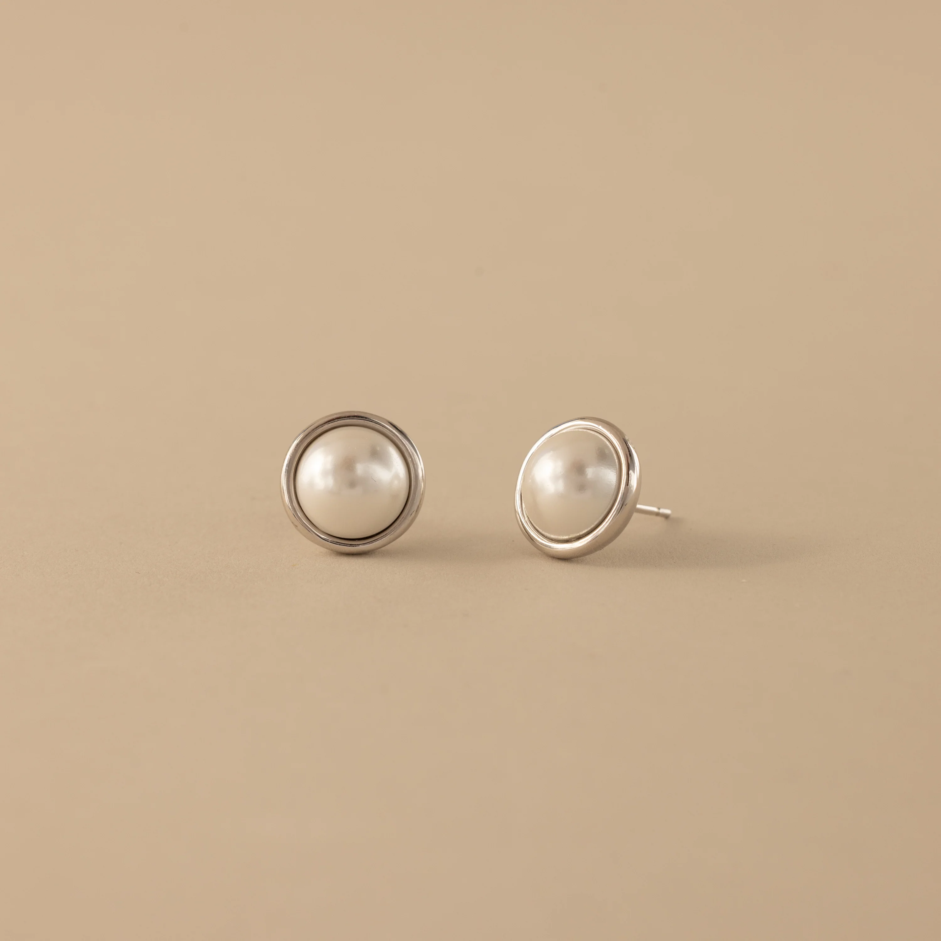 Pearl Bezel Studs - Image 2