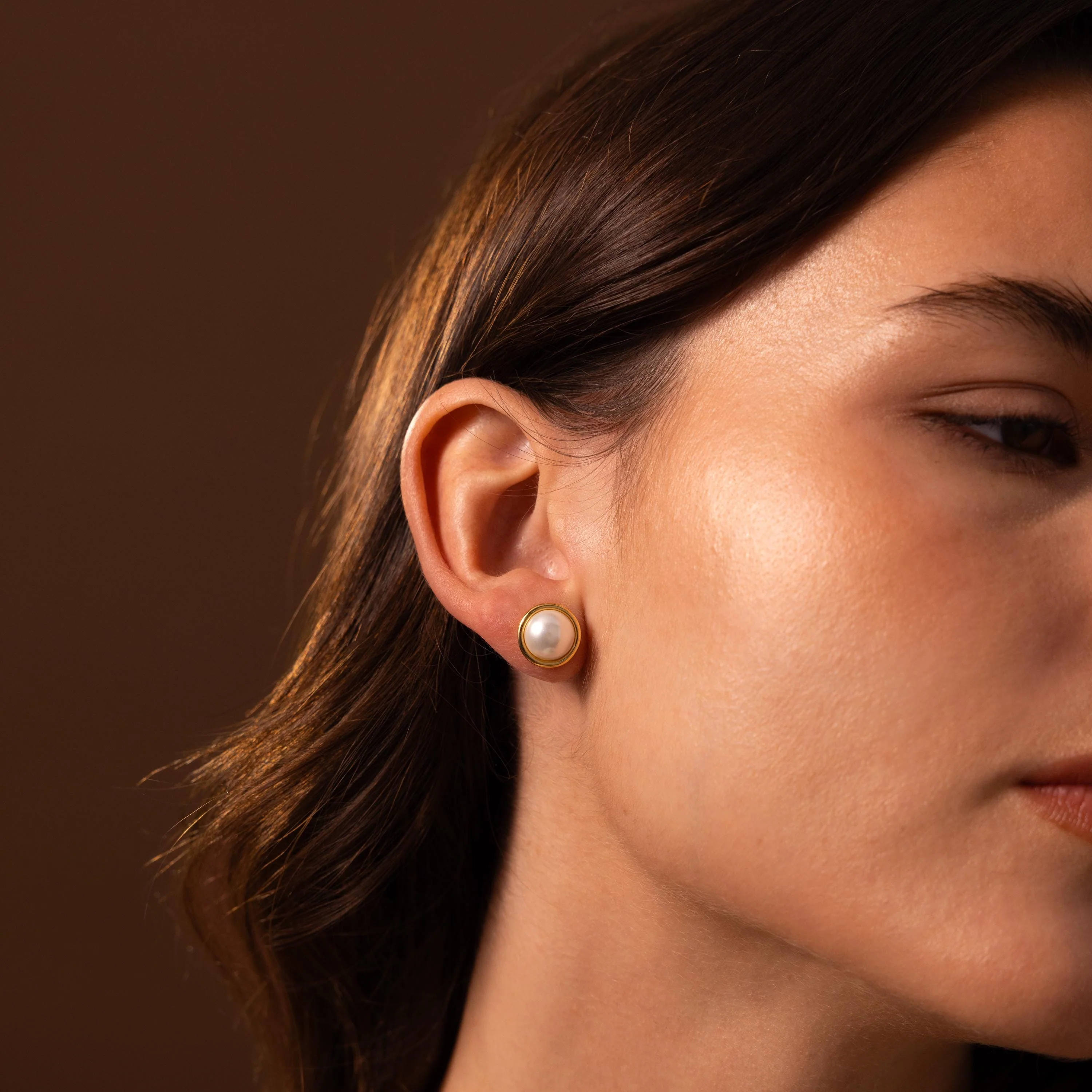 Pearl Bezel Studs - Image 3