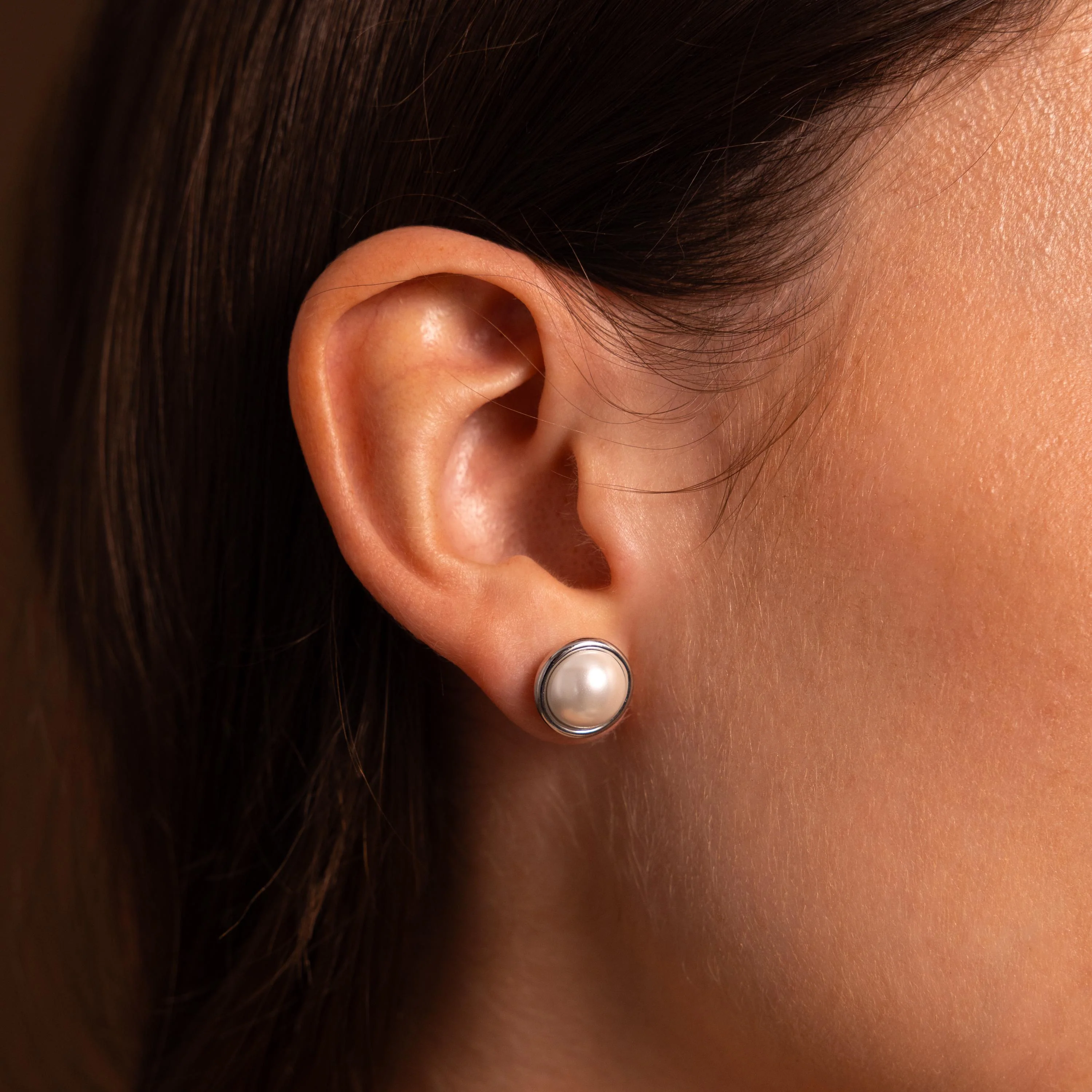 Pearl Bezel Studs - Image 7
