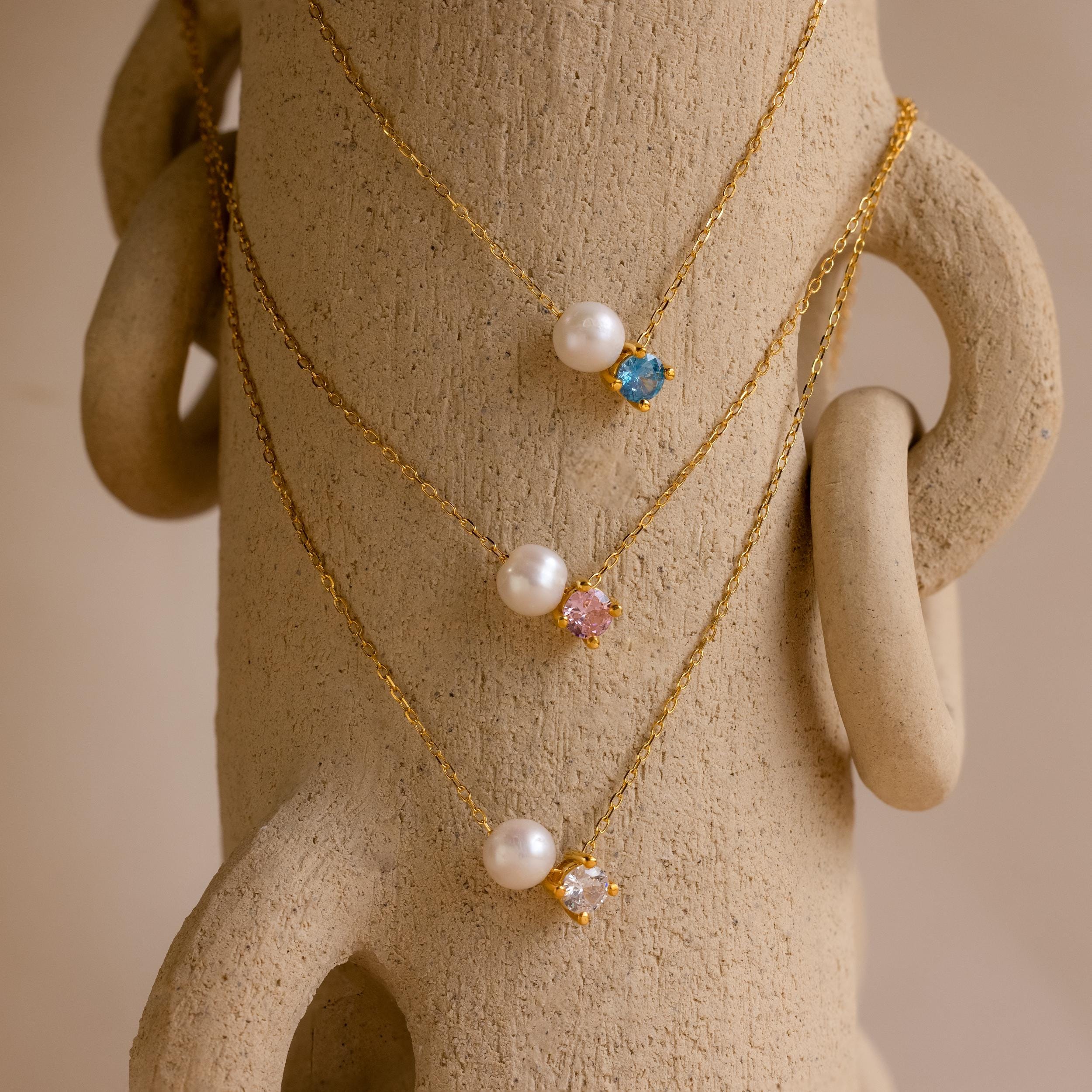 Pearl & Birthstone Necklace - Image 2