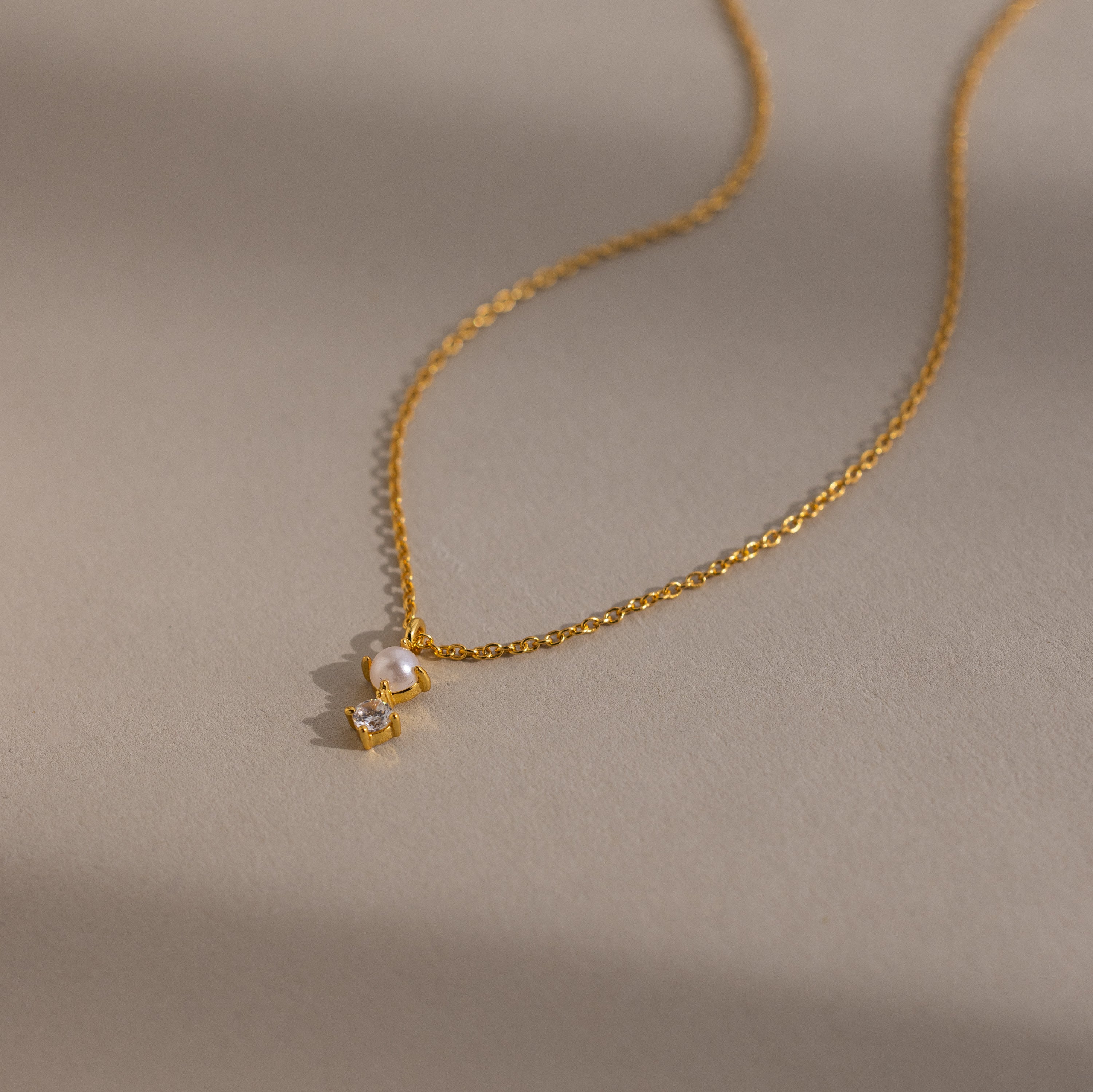 Pearl Diamond Drop Necklace - Image 2