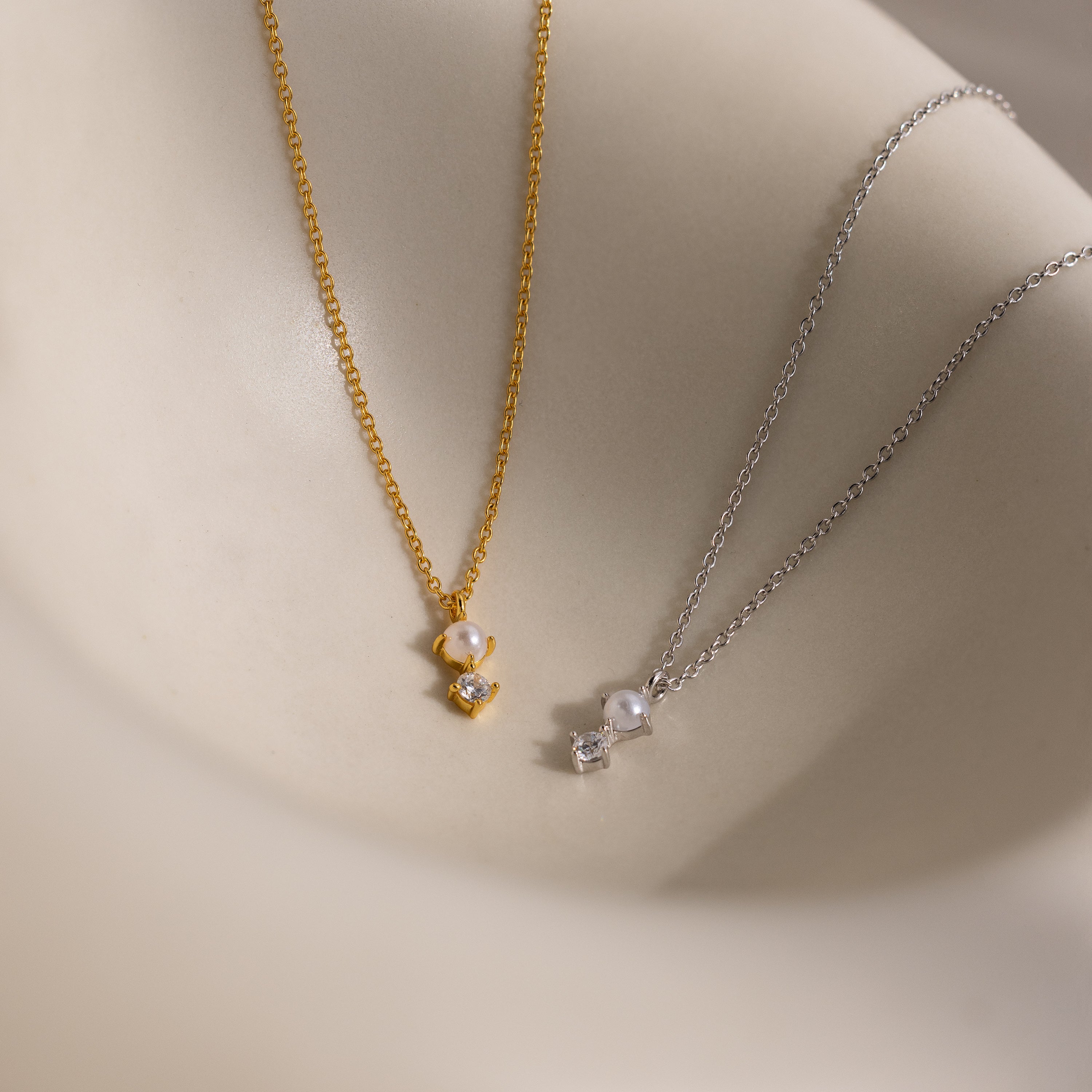 Pearl Diamond Drop Necklace - Image 7
