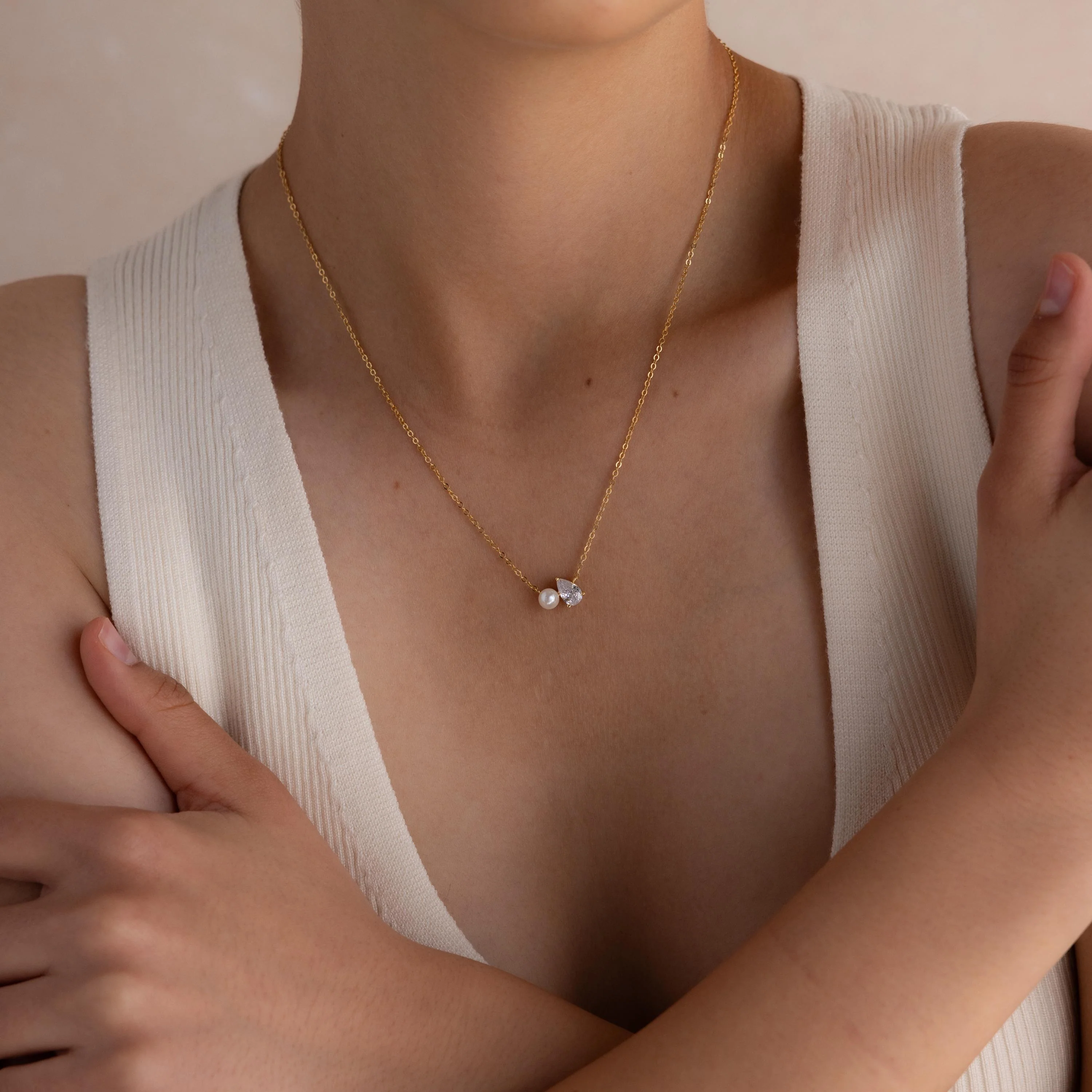 Pearl Diamond Necklace - Image 2