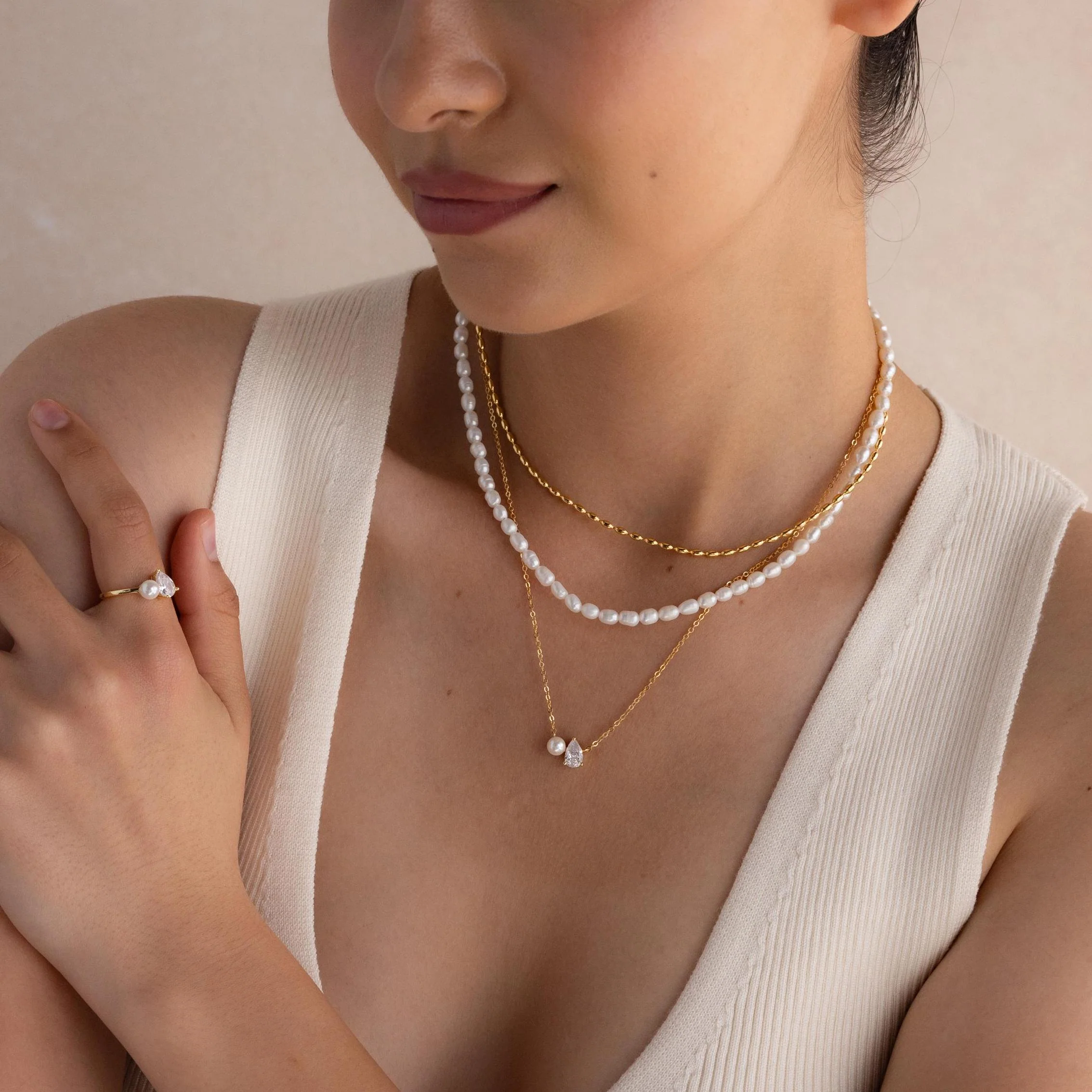 Pearl Diamond Necklace - Image 6