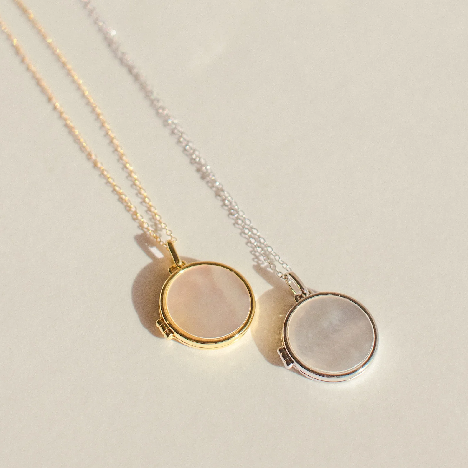 Pearl Disc Locket Necklace - Image 5
