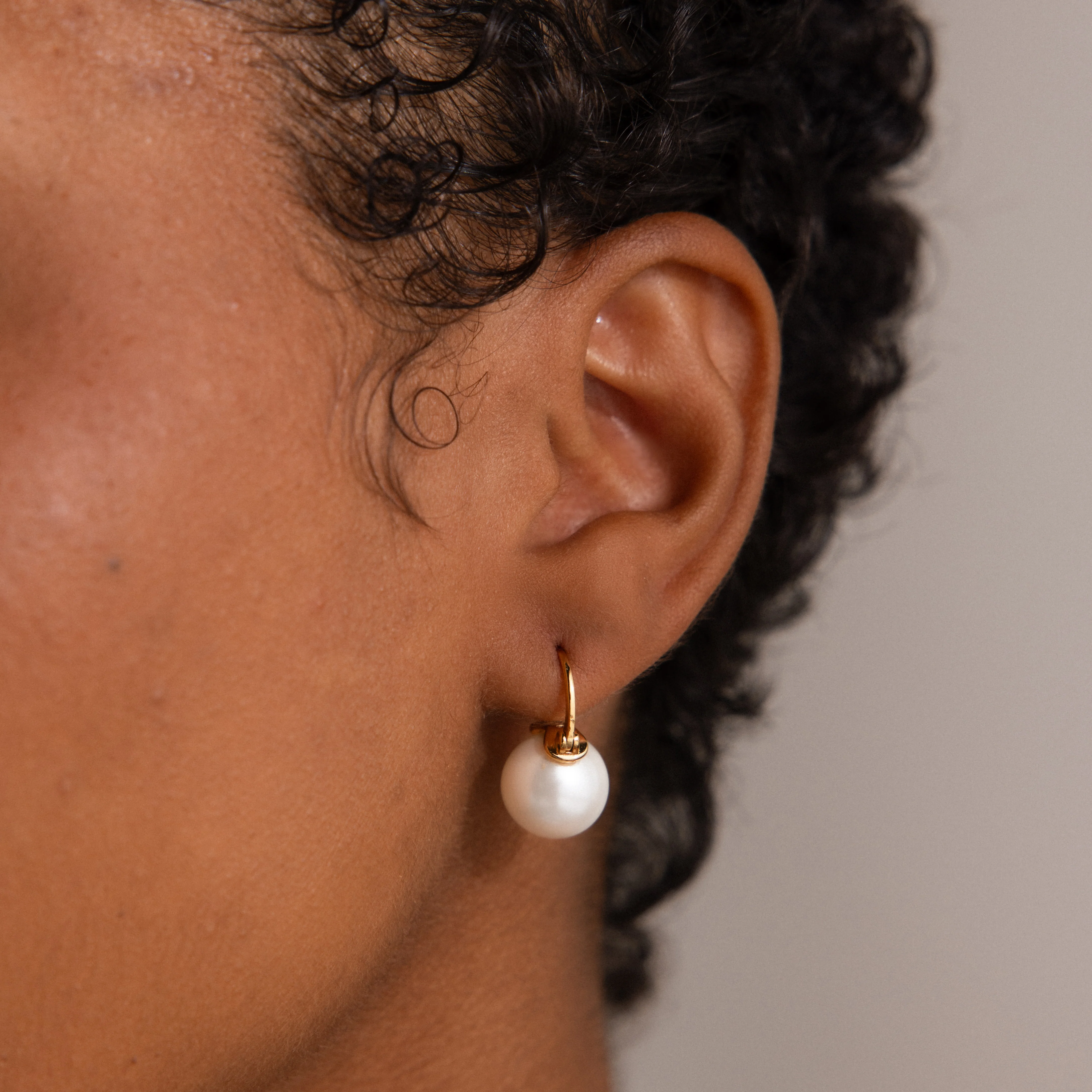 Pearl Dome Drop Earrings - Image 3