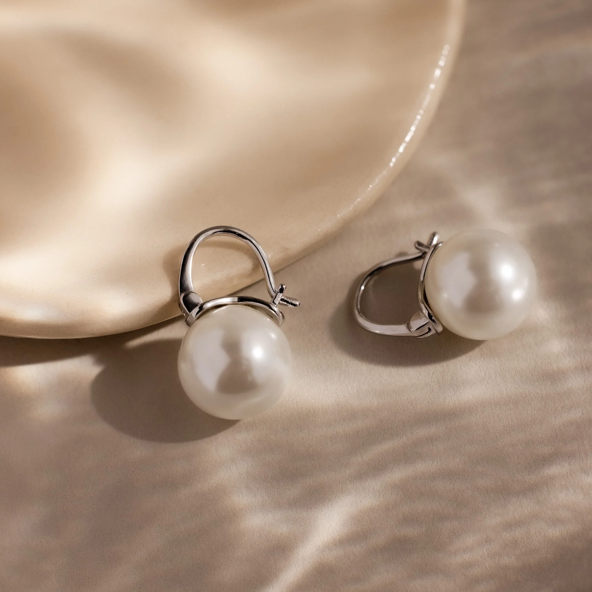 Pearl Dome Drop Earrings - Image 4