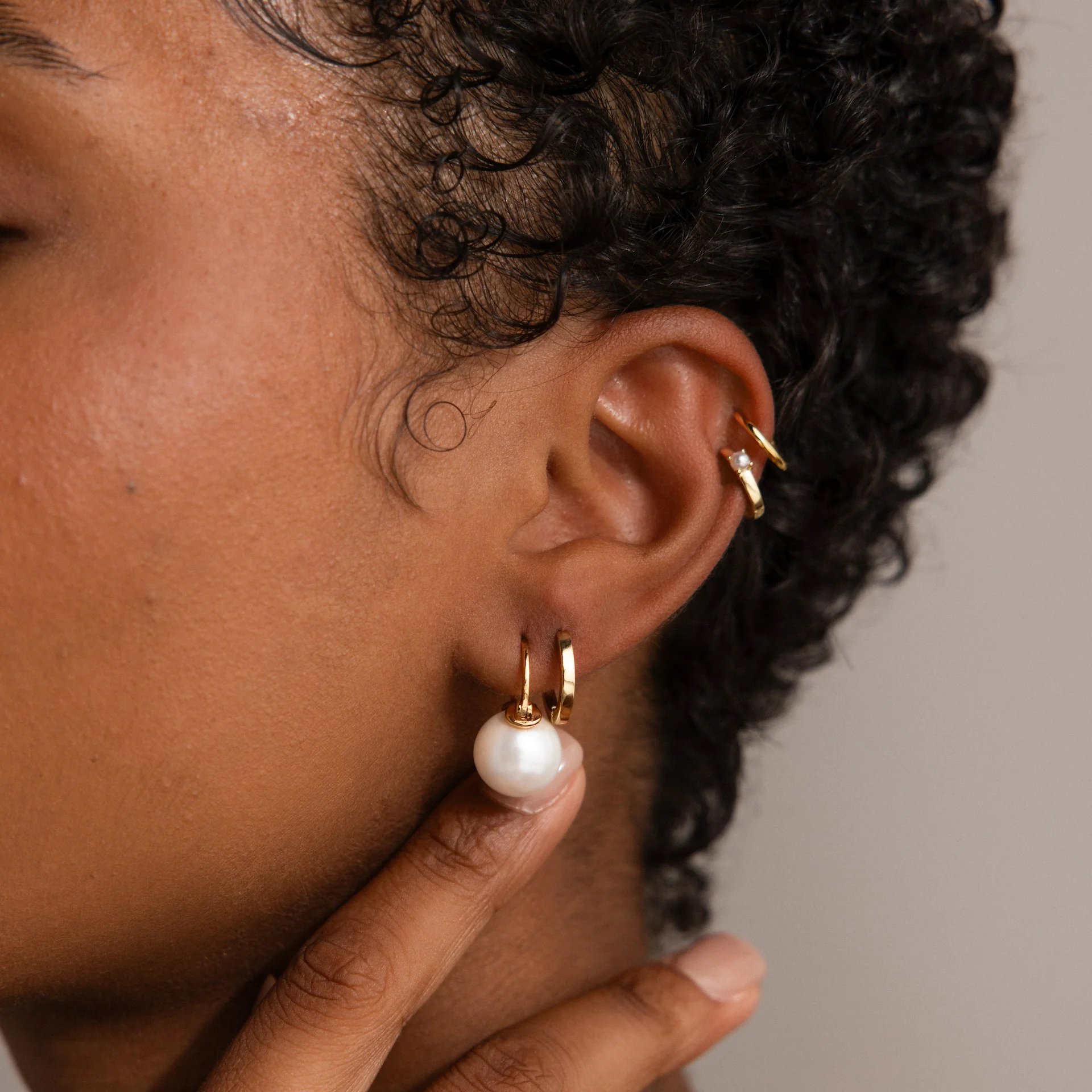 Pearl Dome Drop Earrings - Image 7