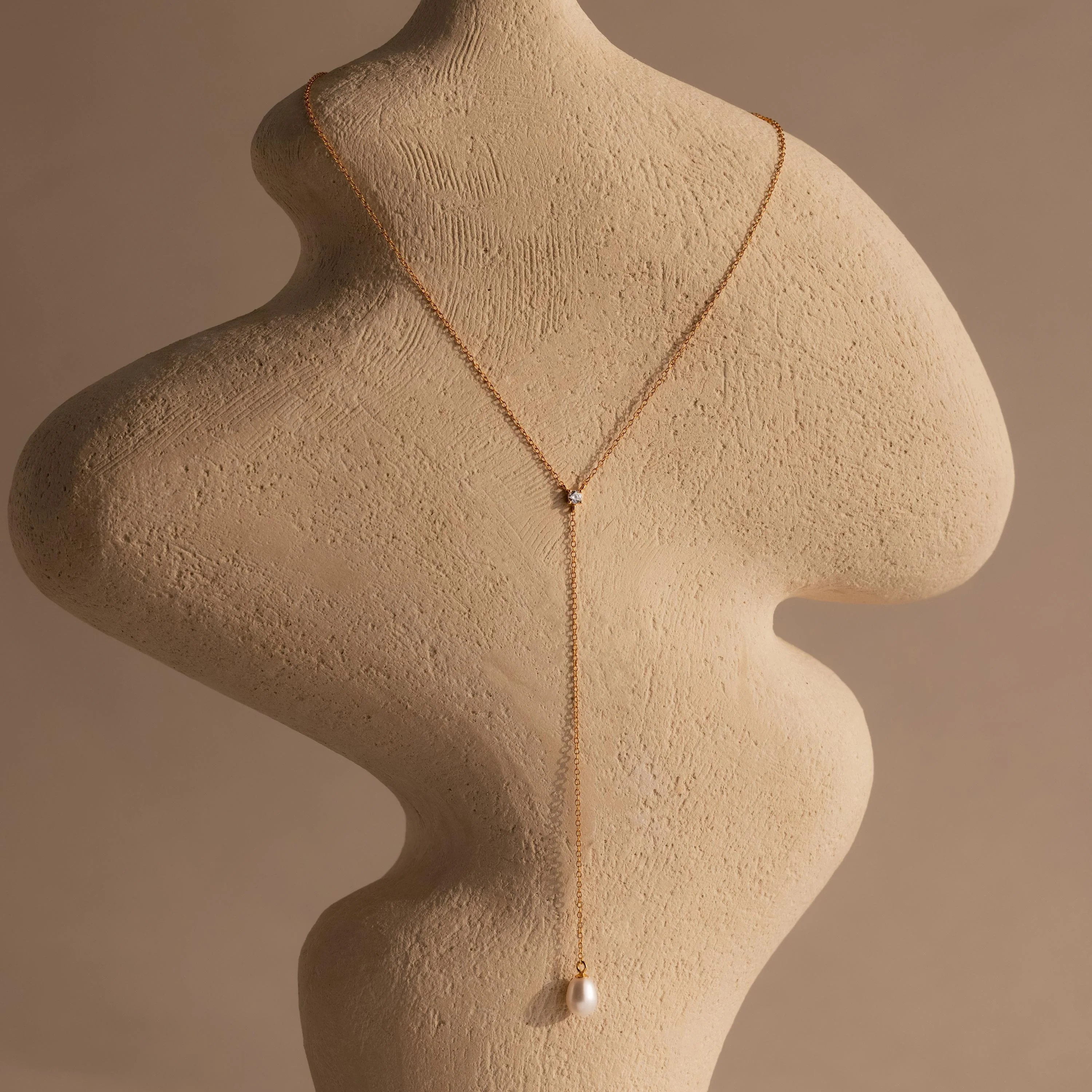 Pearl Drop Lariat Necklace - Image 2