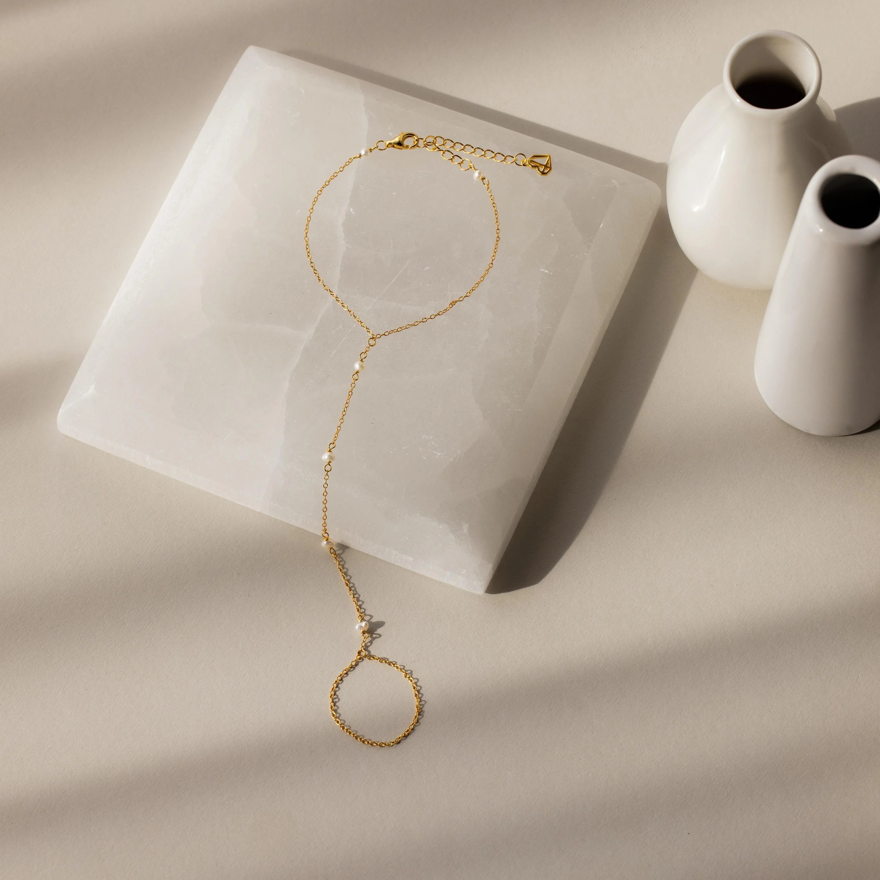 Pearl Hand Chain Bracelet - Image 2