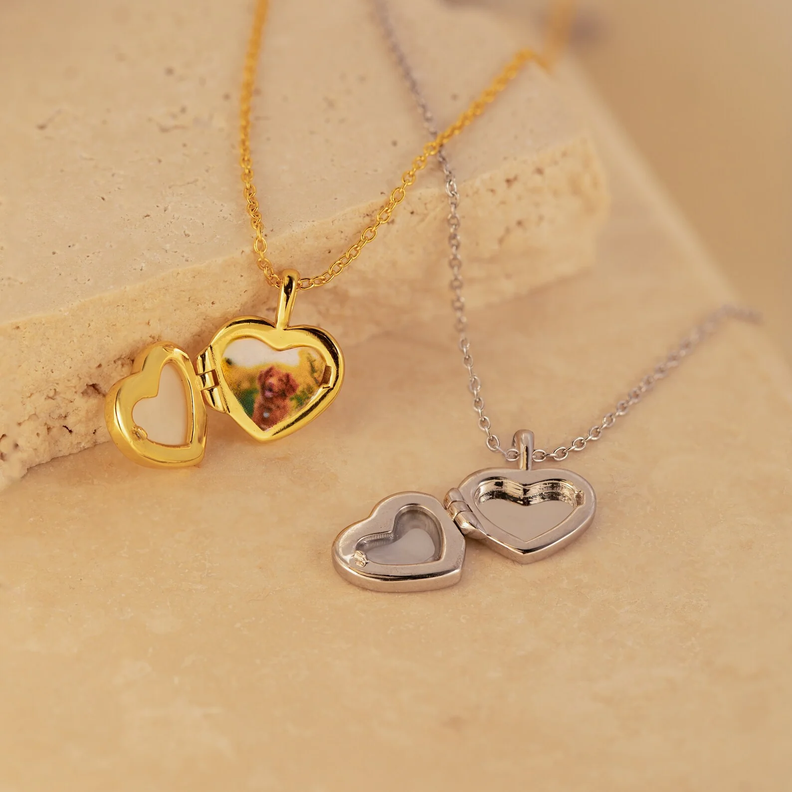 Pearl Heart Locket Necklace - Image 3