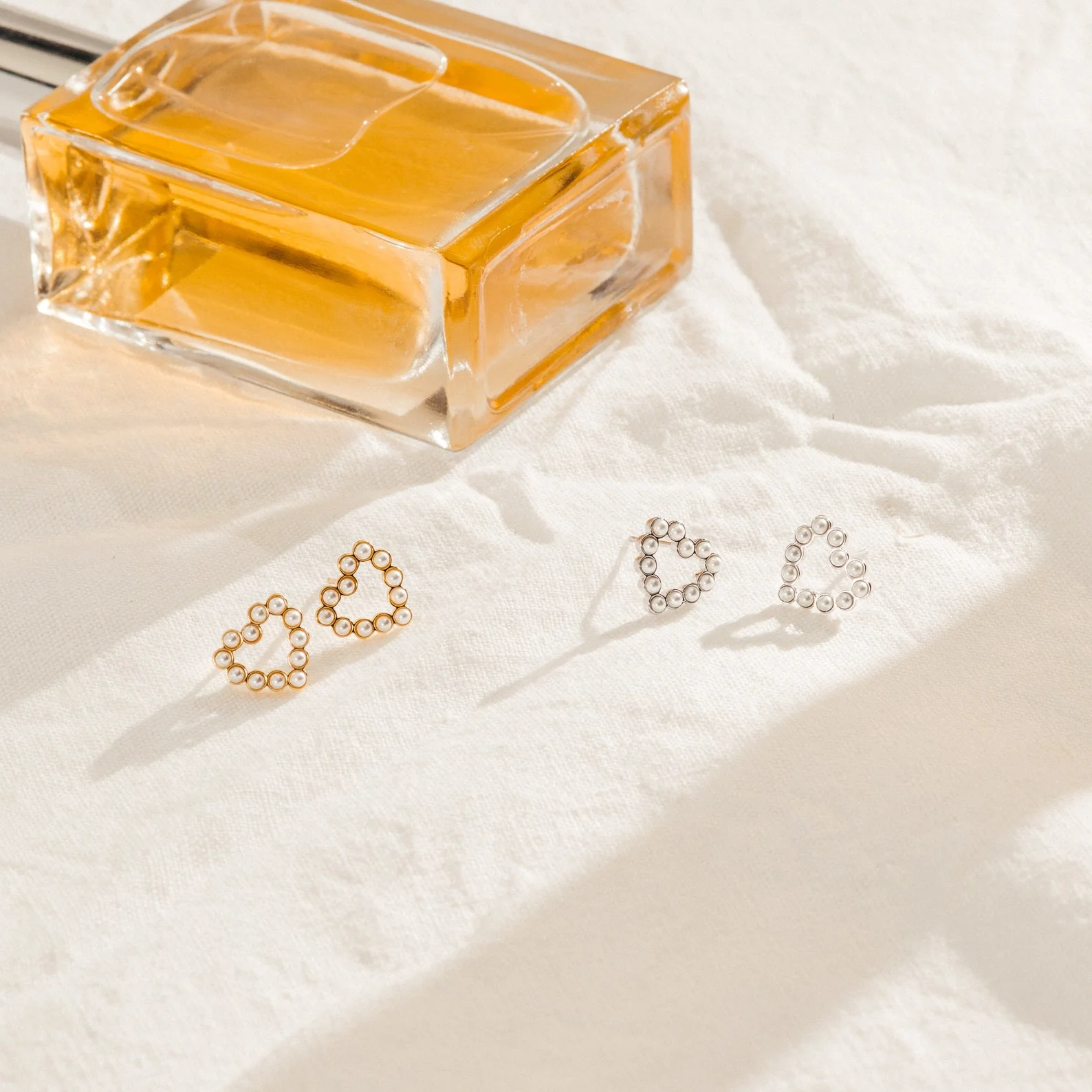 Pearl Heart Studs - Image 3