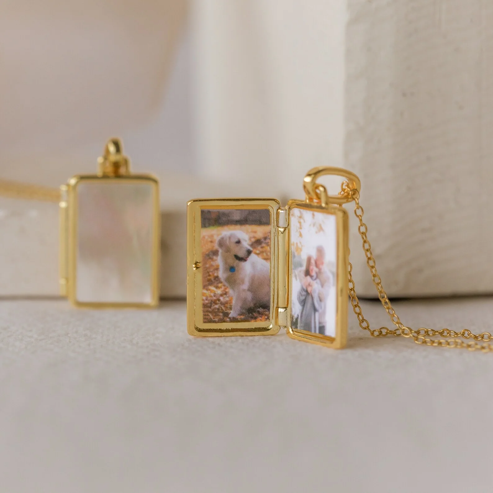 Pearl Locket Necklace in 18K Gold - Image 8