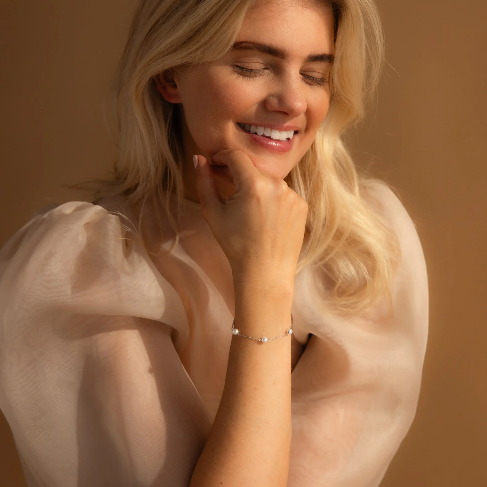 Pearl Station Bracelet in Silver - Image 6