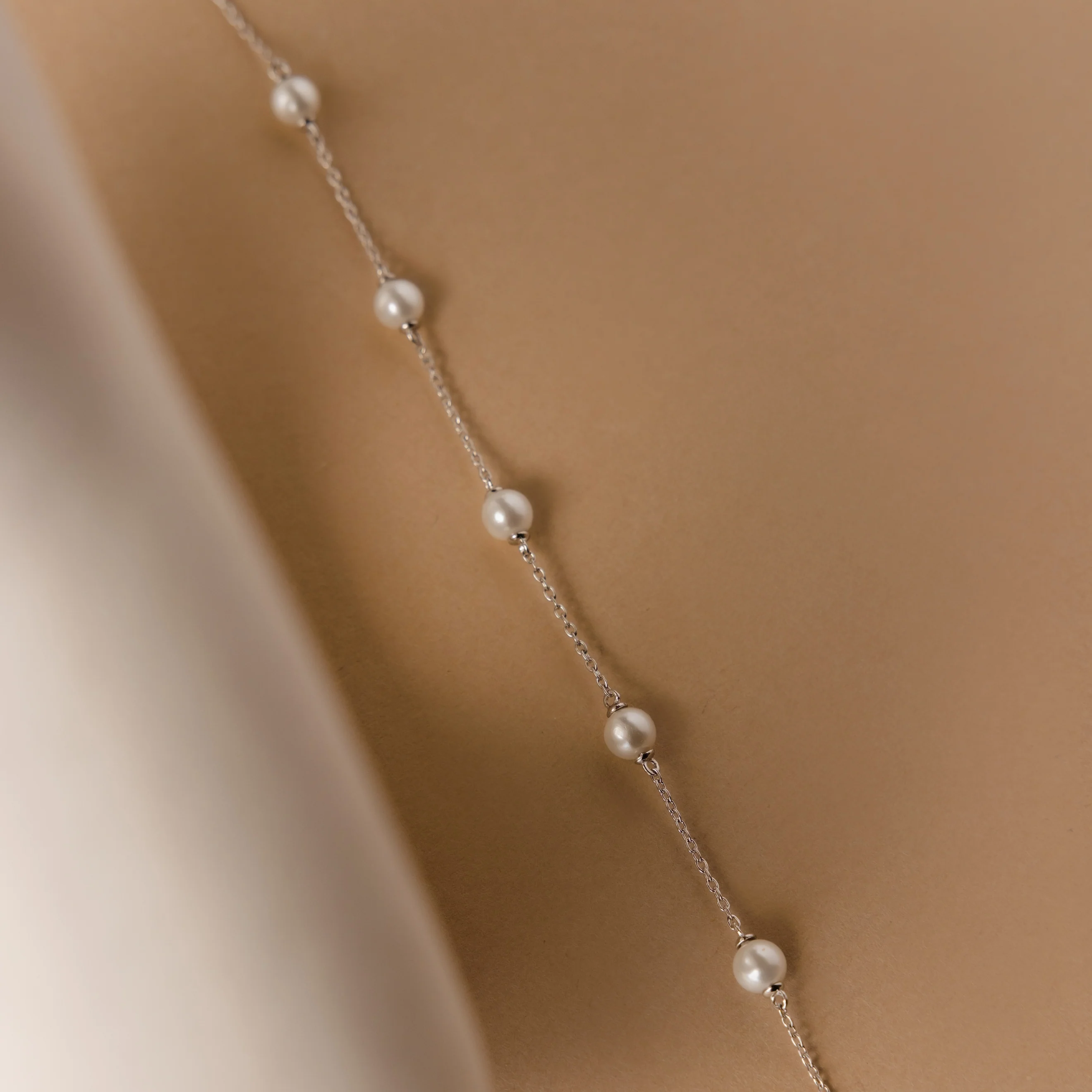 Pearl Station Bracelet in Silver - Image 7