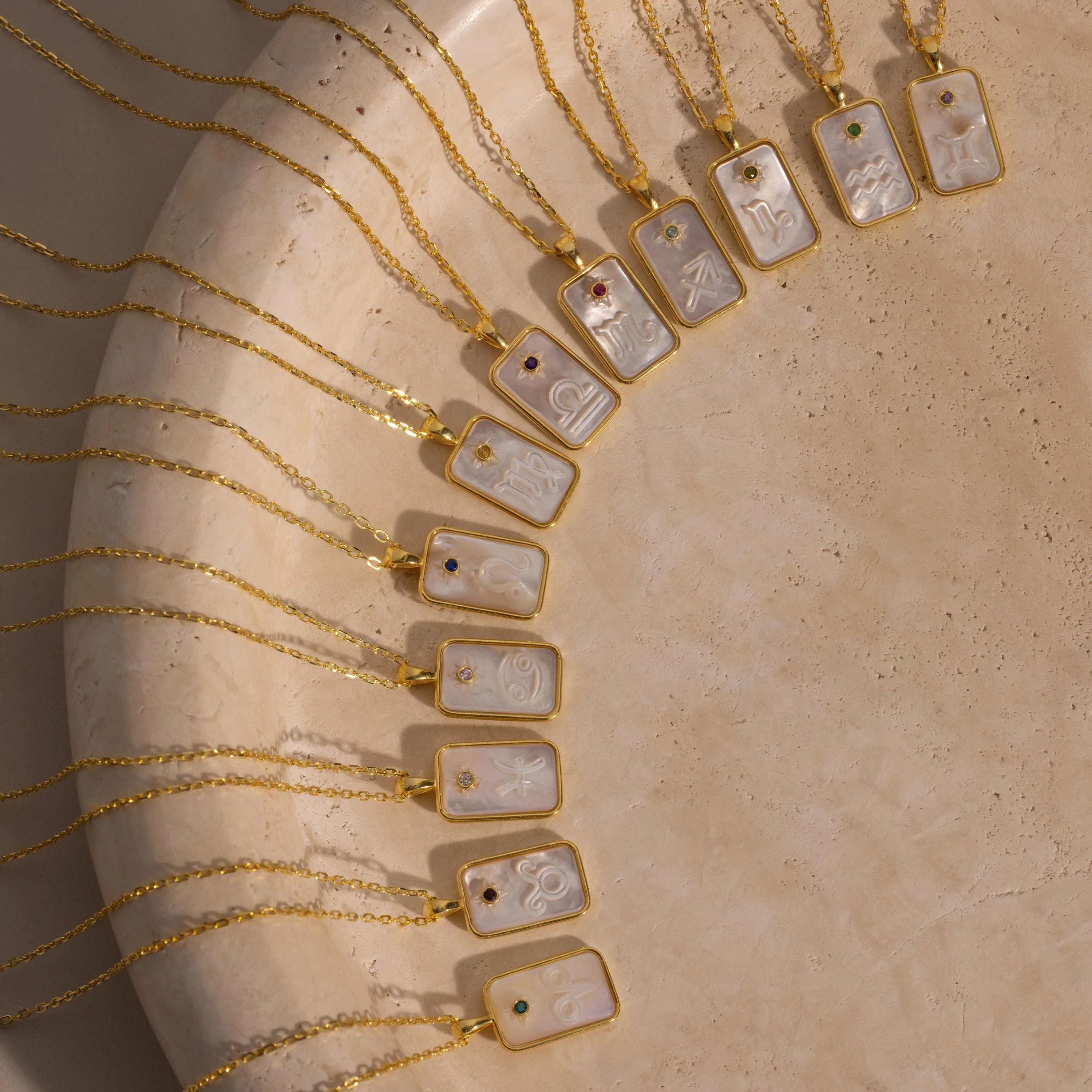 Pearl Zodiac Birthstone Necklace in 18K Gold - Image 3