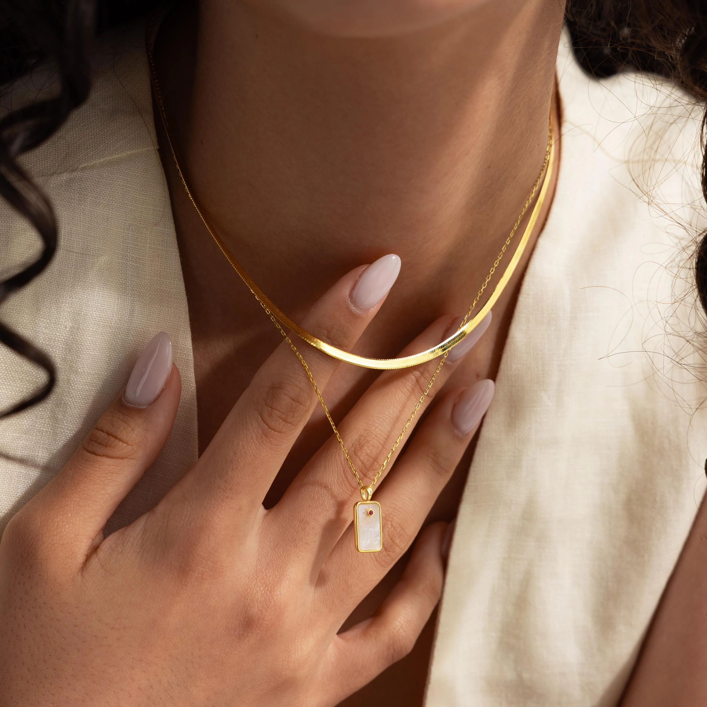Pearl Zodiac Birthstone Necklace in 18K Gold - Image 6
