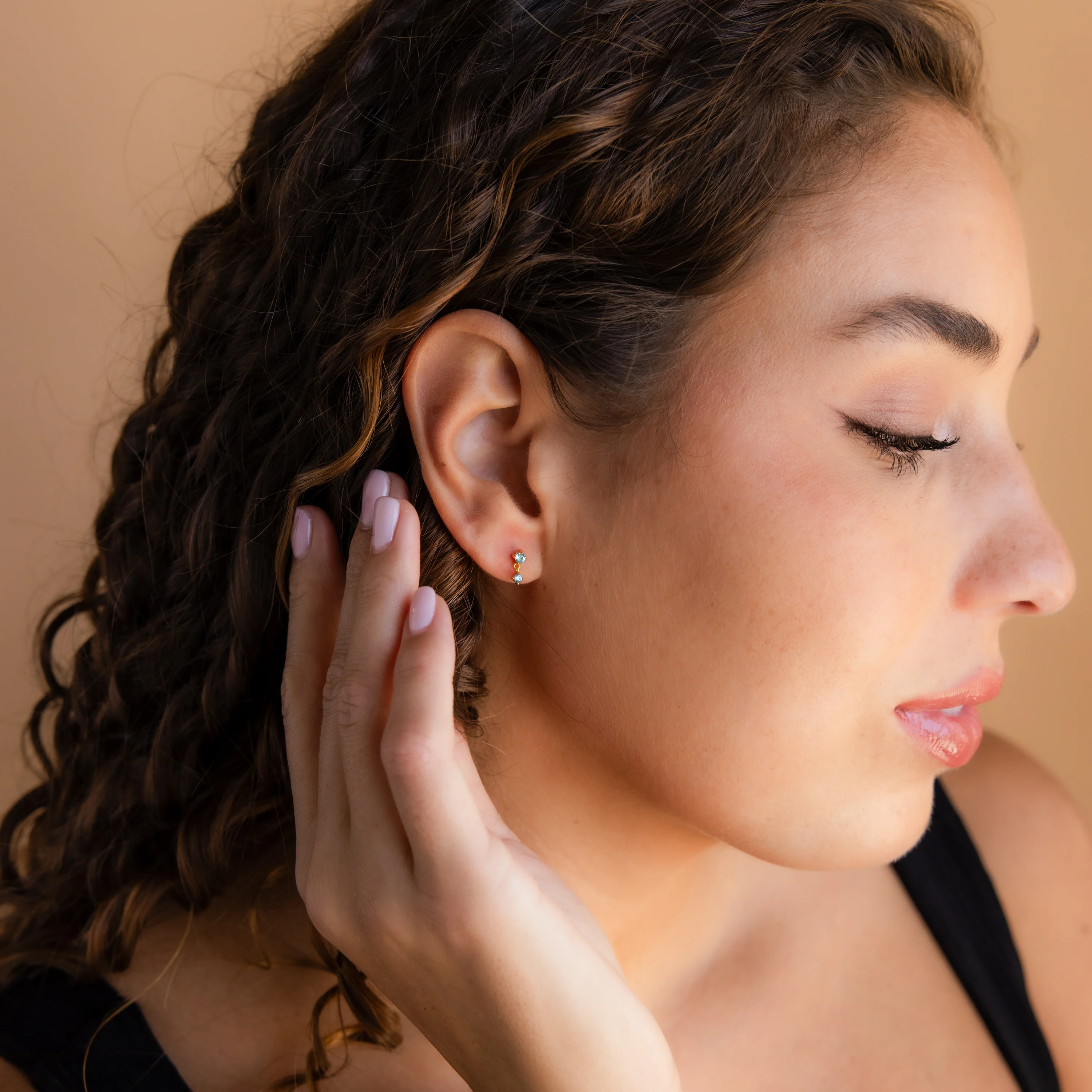 Peridot Drop Studs - Image 4