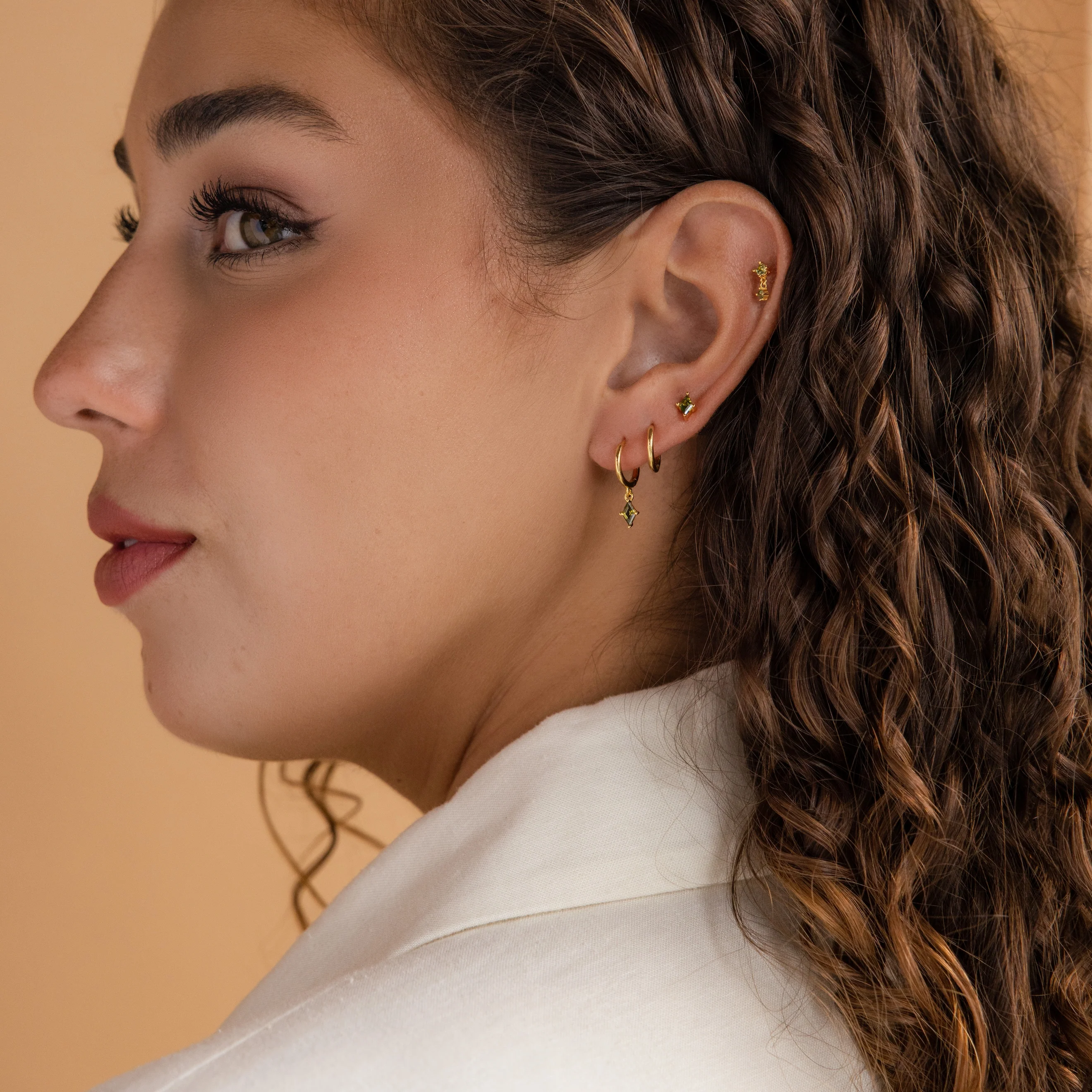 Peridot Earrings Set in 18K Gold - Image 7