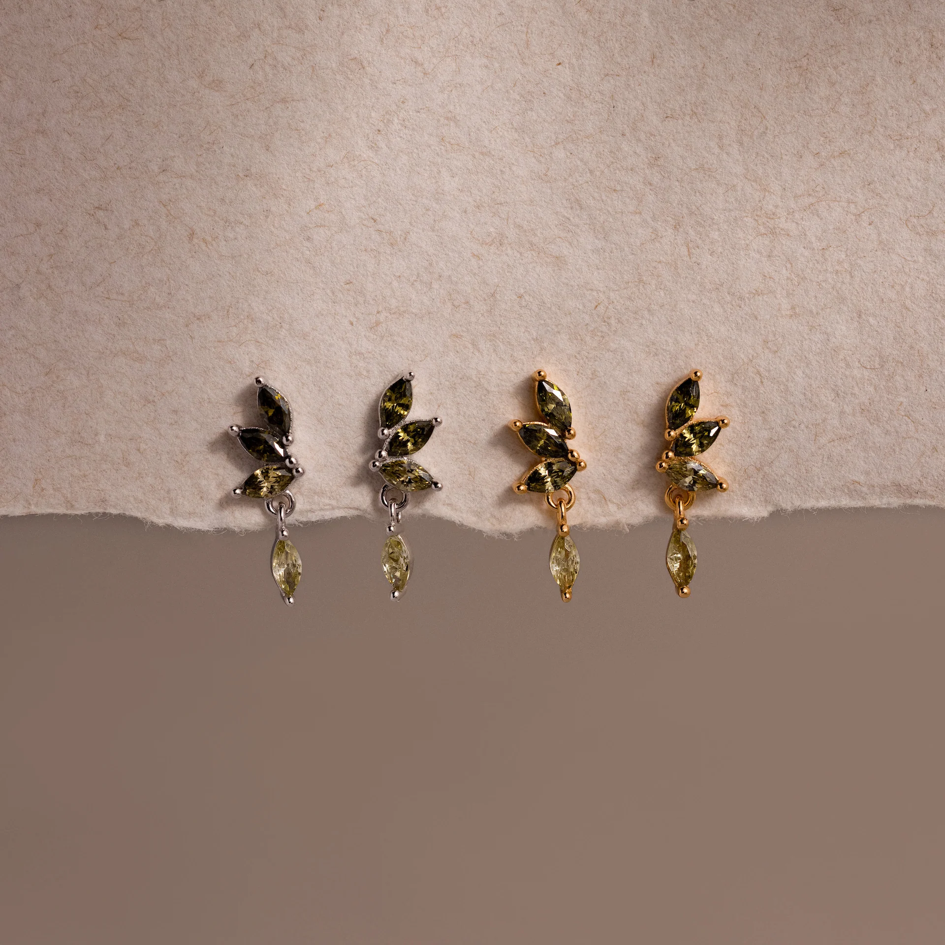 Peridot Marquise Drop Studs - Image 6