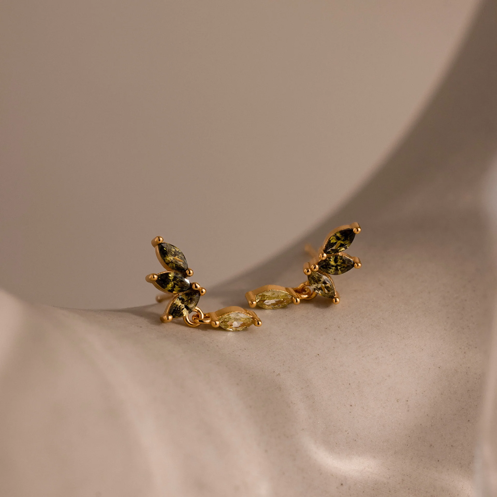 Peridot Marquise Drop Studs - Image 8