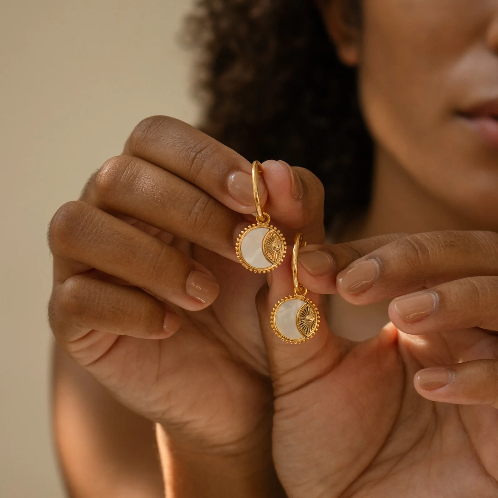 Pia Pearl Coin Hoops - Image 6