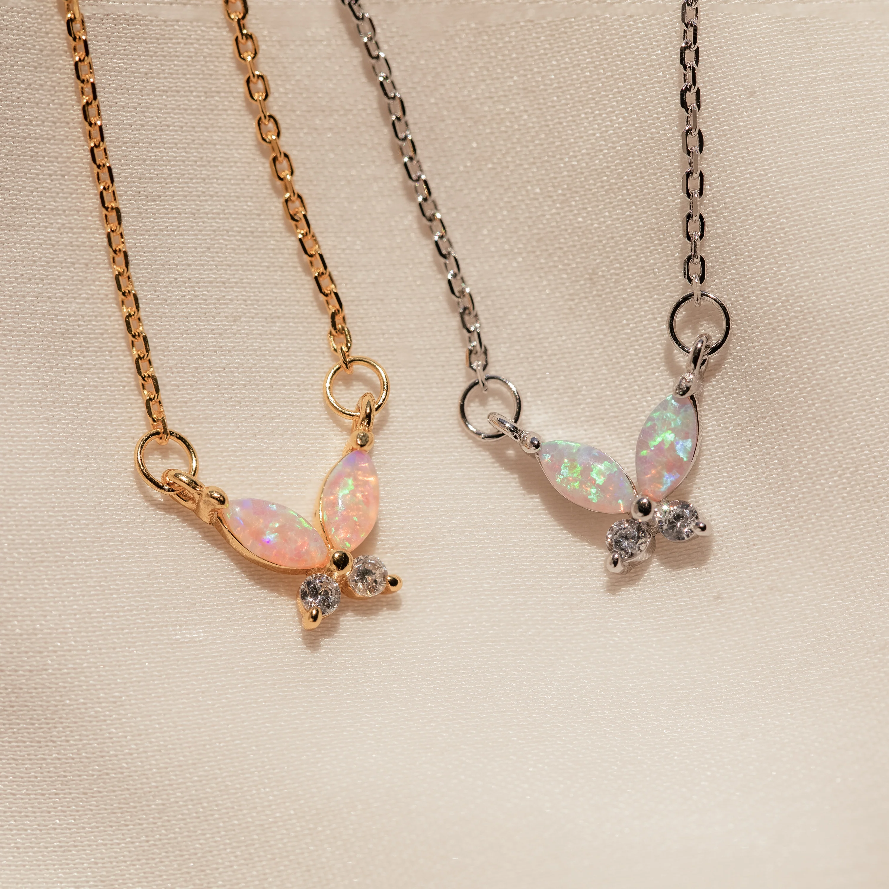 Pink Opal Butterfly Necklace - Image 7