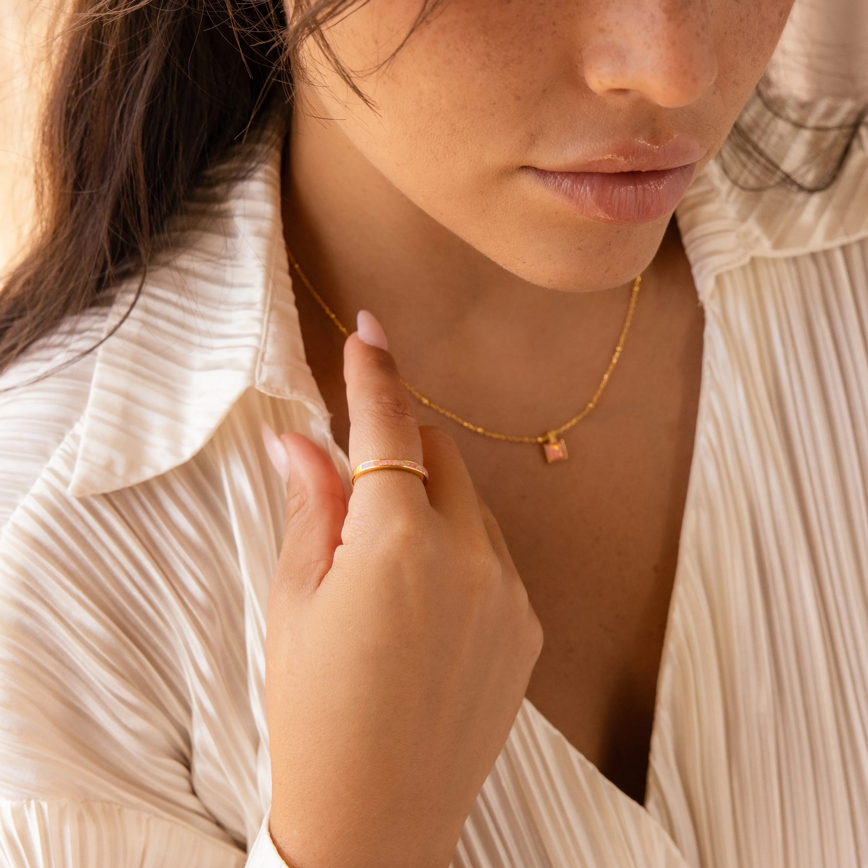 Pink Opal Inlay Band - Image 3