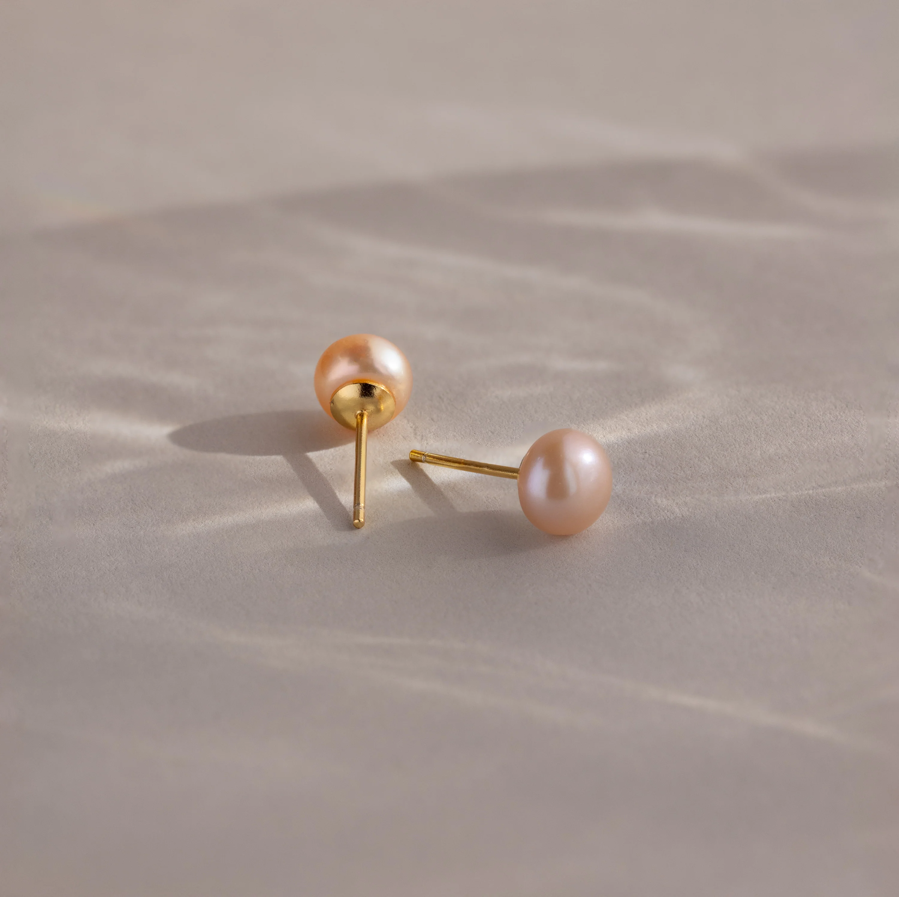 Pink Pearl Studs in 18K Gold - Image 5