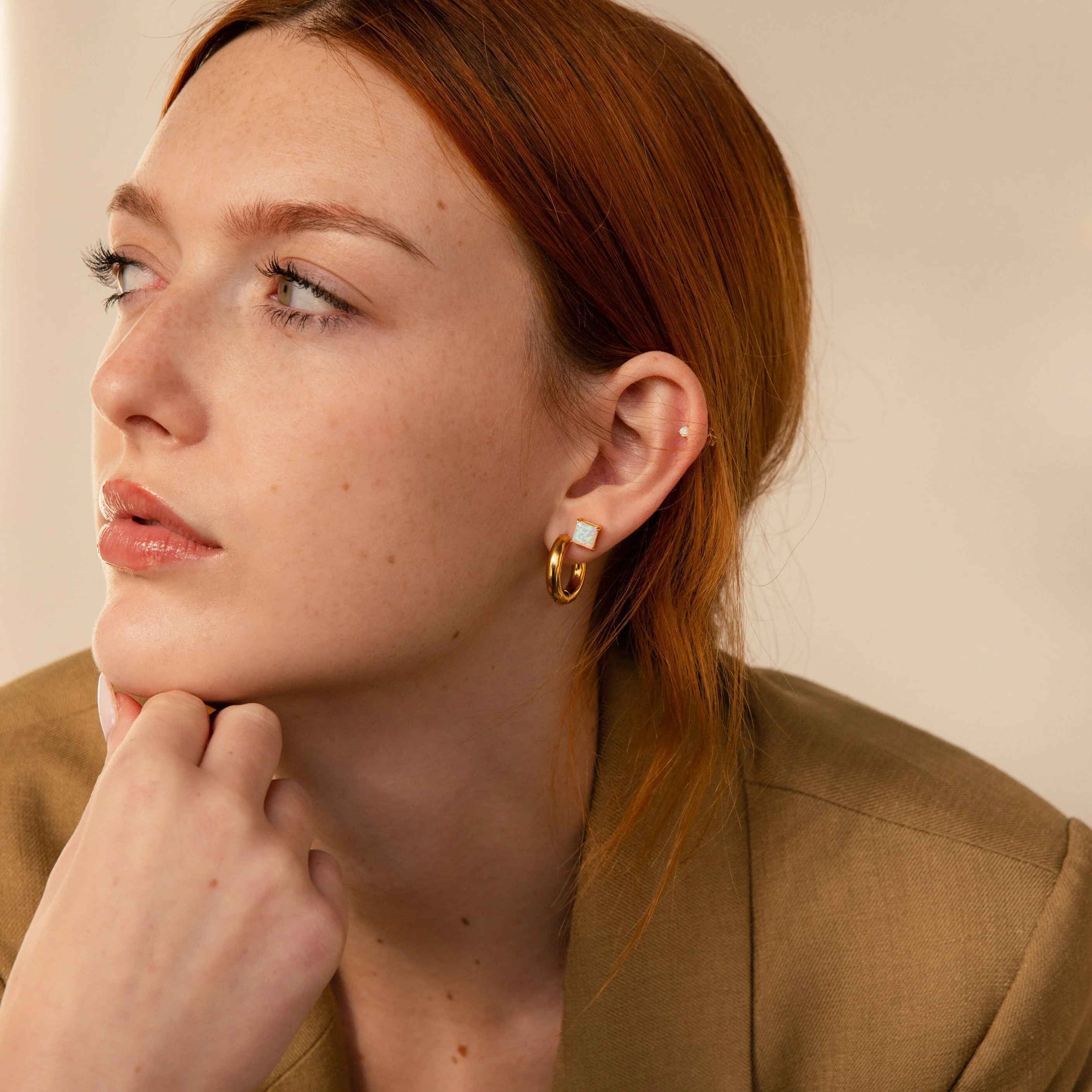 Princess Cut Opal Studs - Image 6