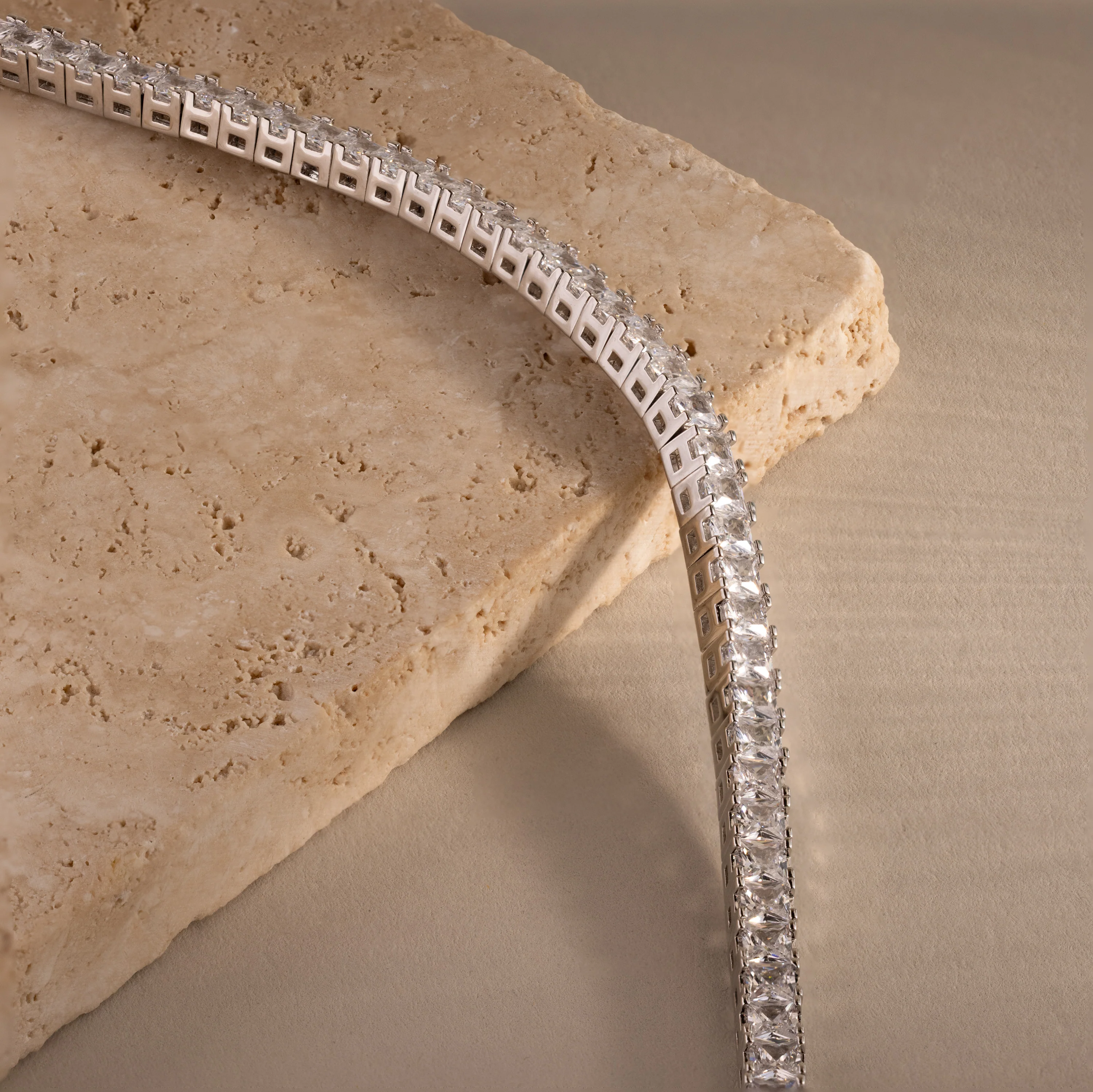 Princess Diamond Tennis Bracelet in Silver - Image 3