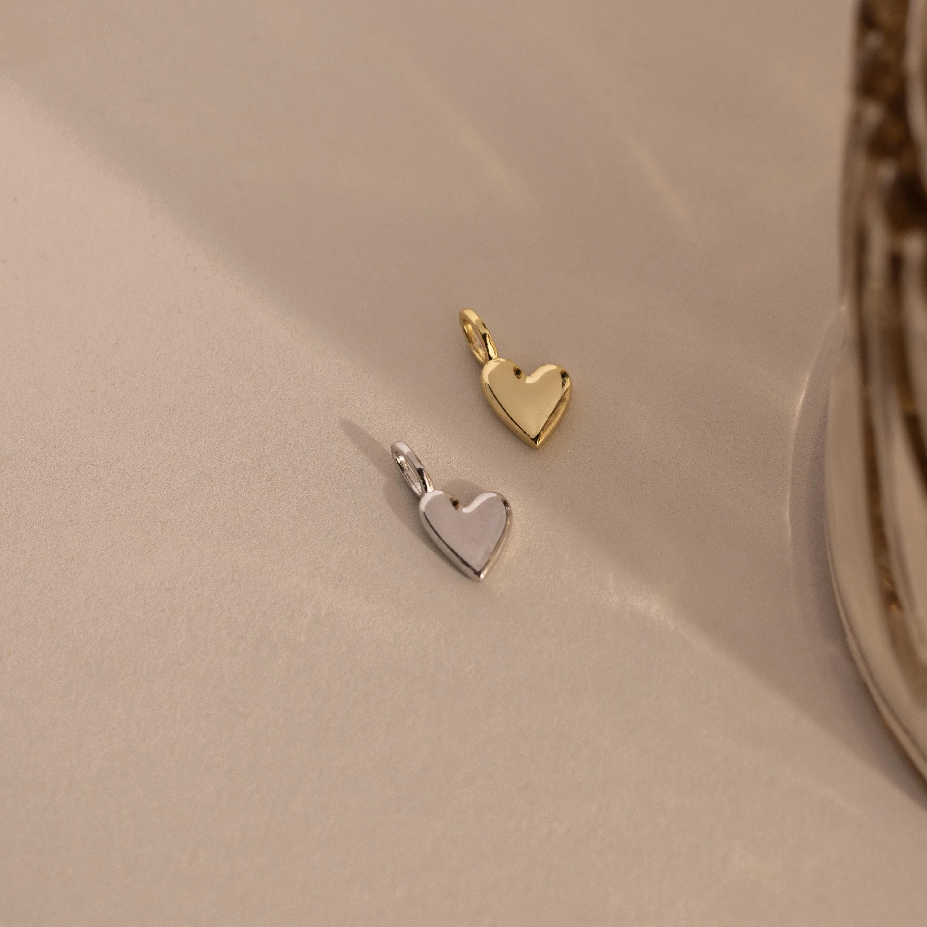 Puff Heart Charm in Silver - Image 3