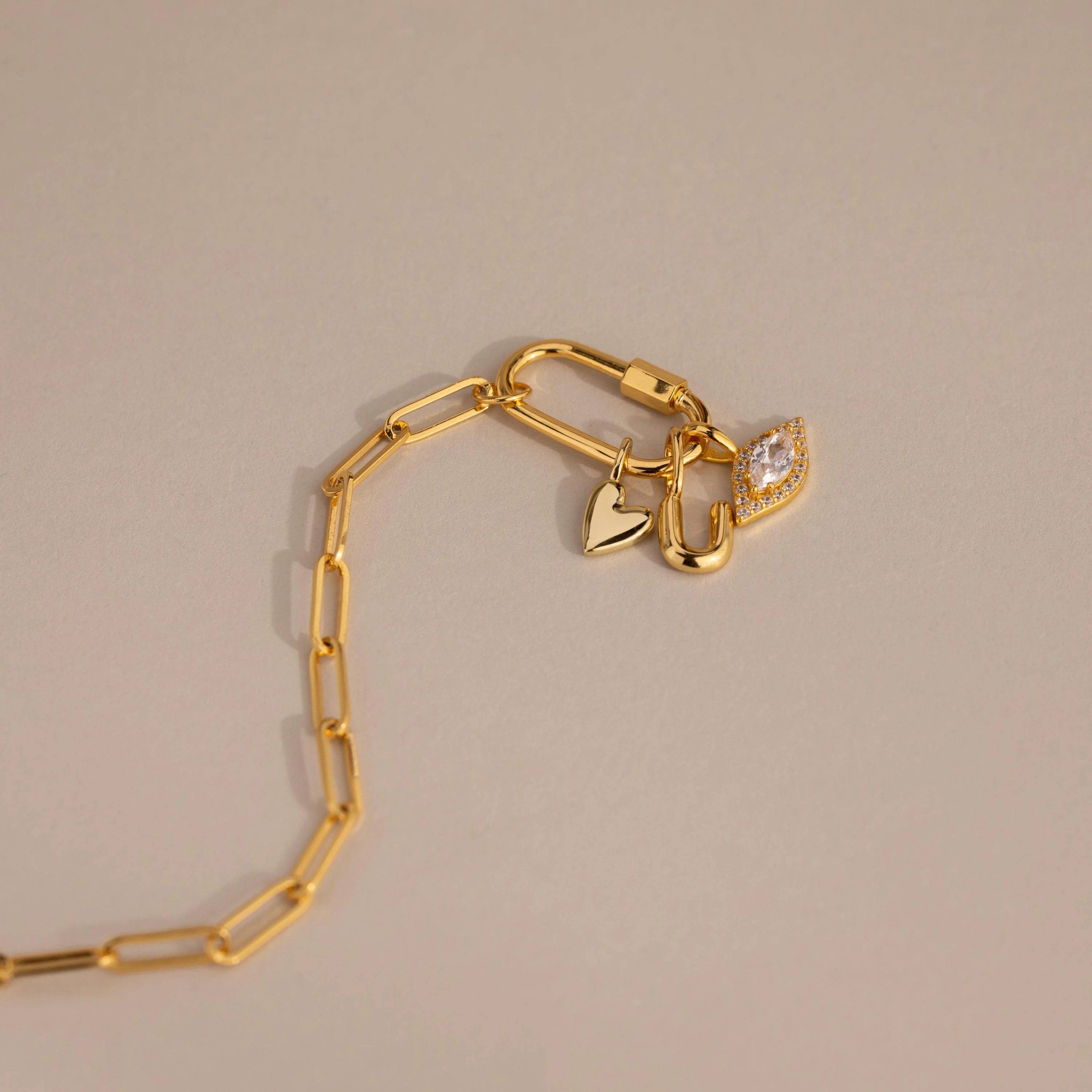 Puff Heart Charm in 18K Gold - Image 3
