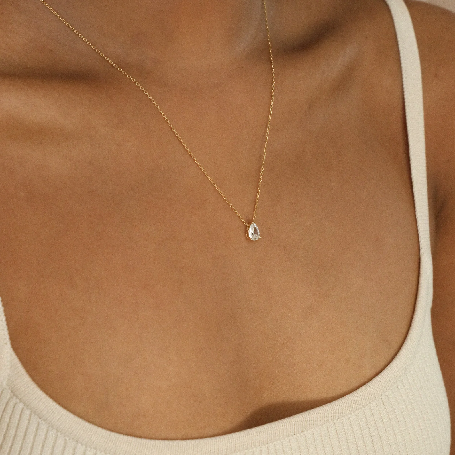 Rae Diamond Necklace in 18K Gold - Image 2
