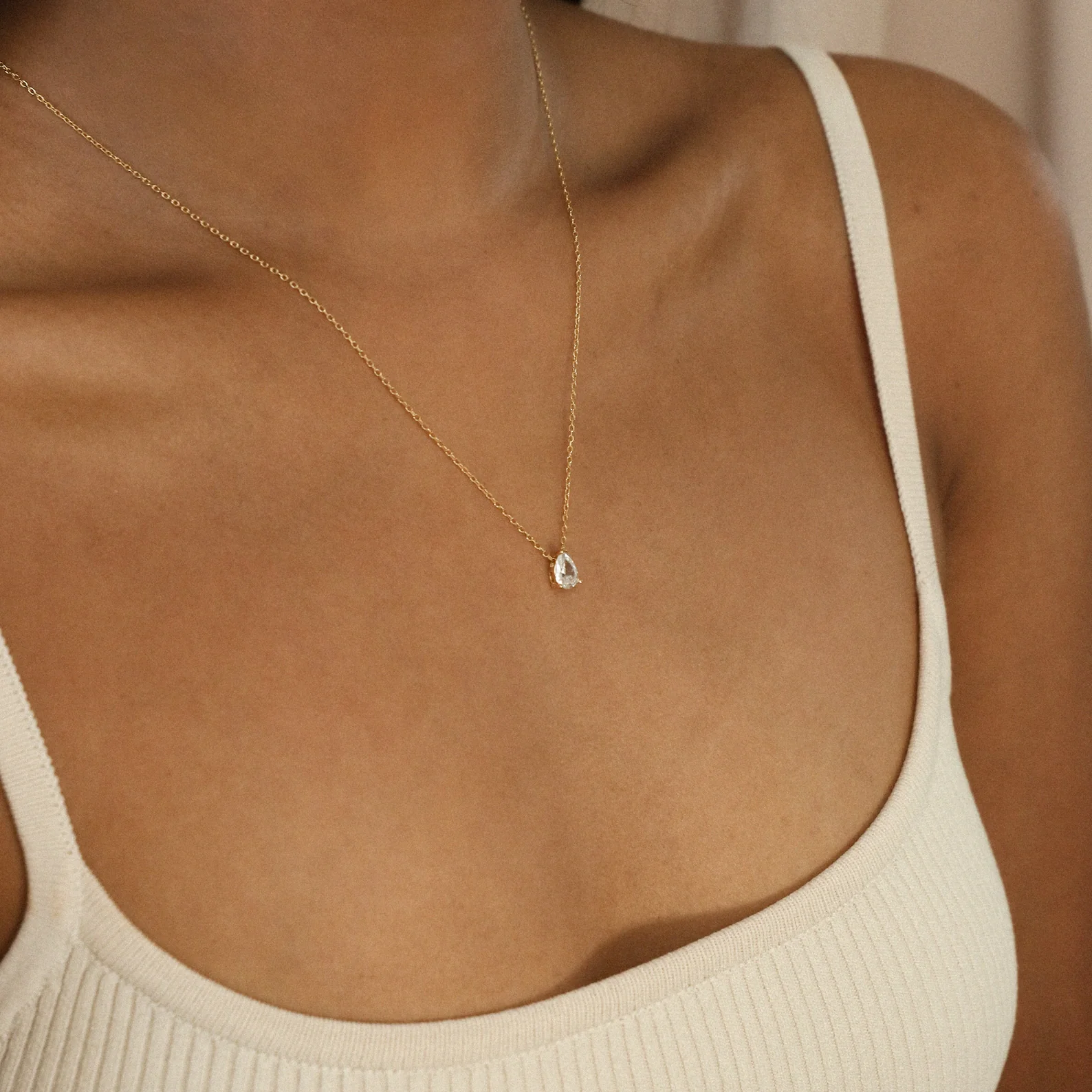 Rae Diamond Necklace in 18K Gold - Image 4