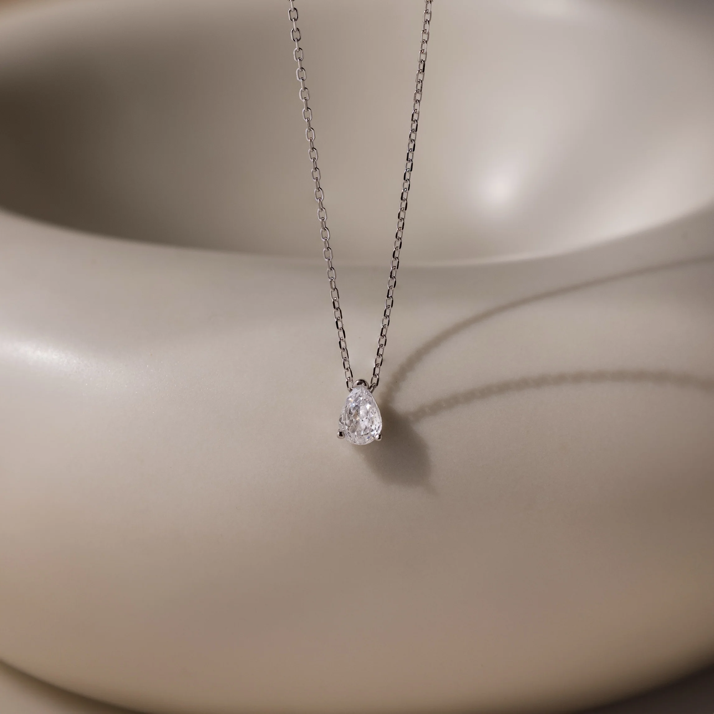 Rae Diamond Necklace in Silver