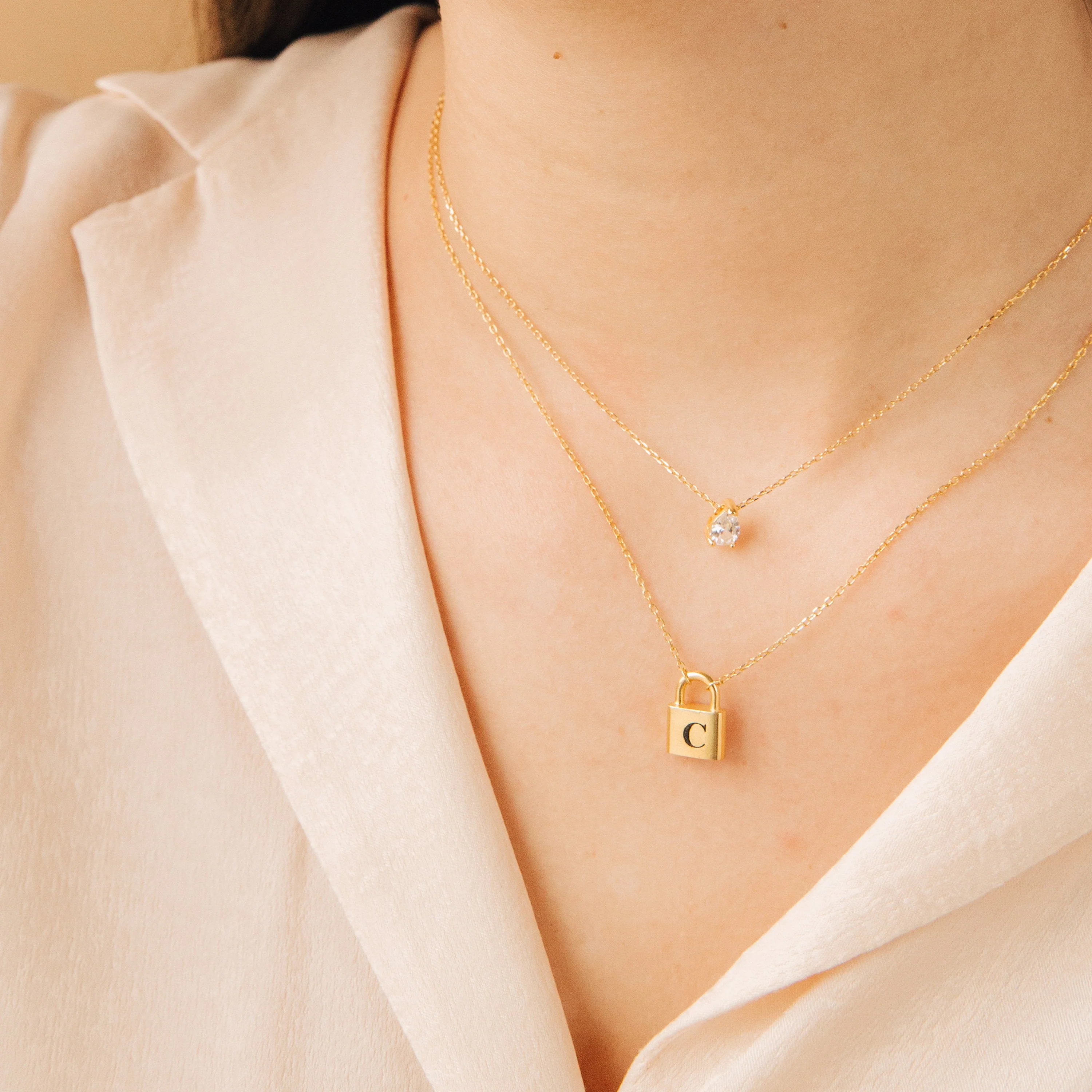 Rae Diamond Necklace in 18K Gold - Image 6