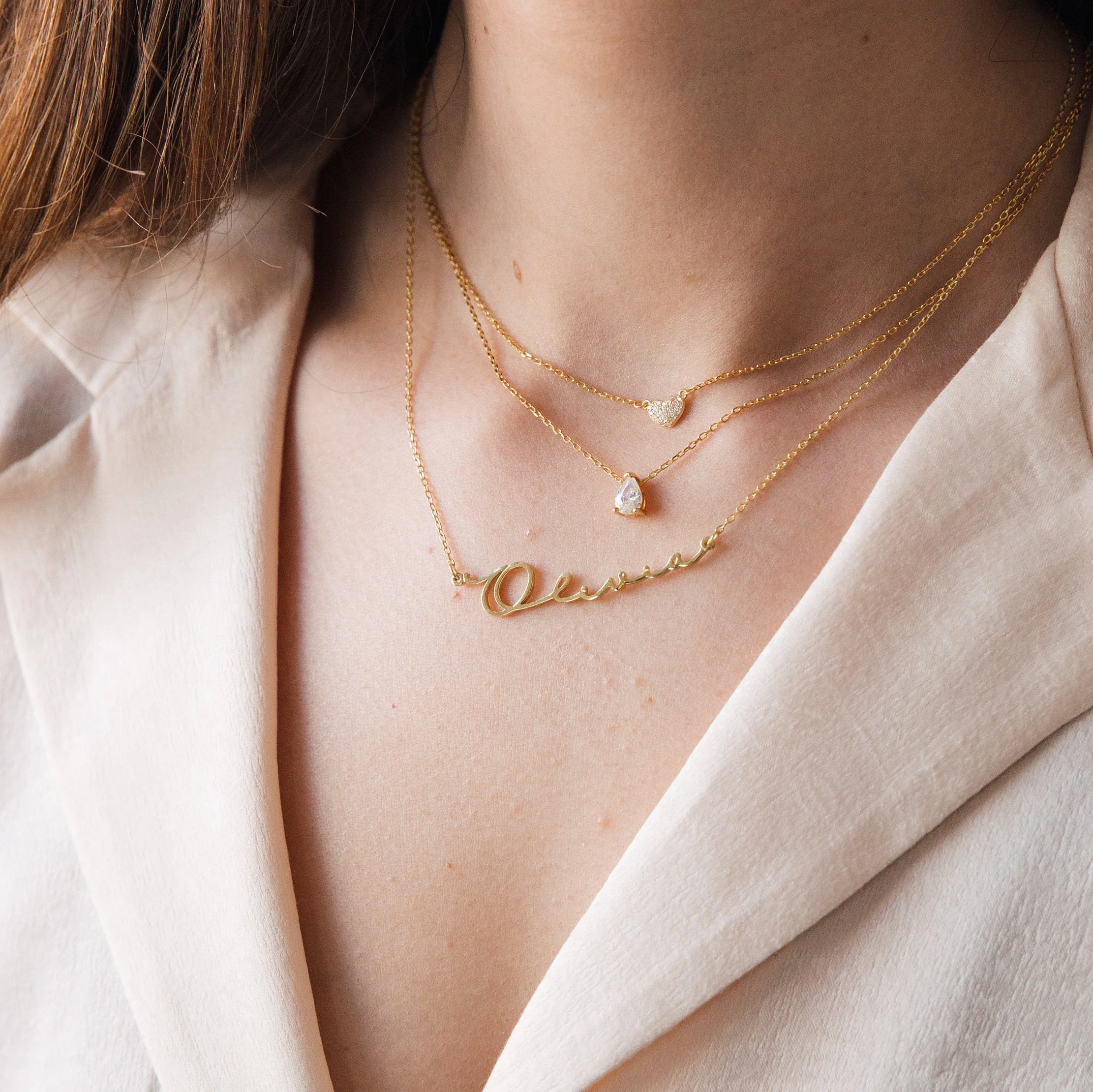 Rae Diamond Necklace in 18K Gold - Image 7
