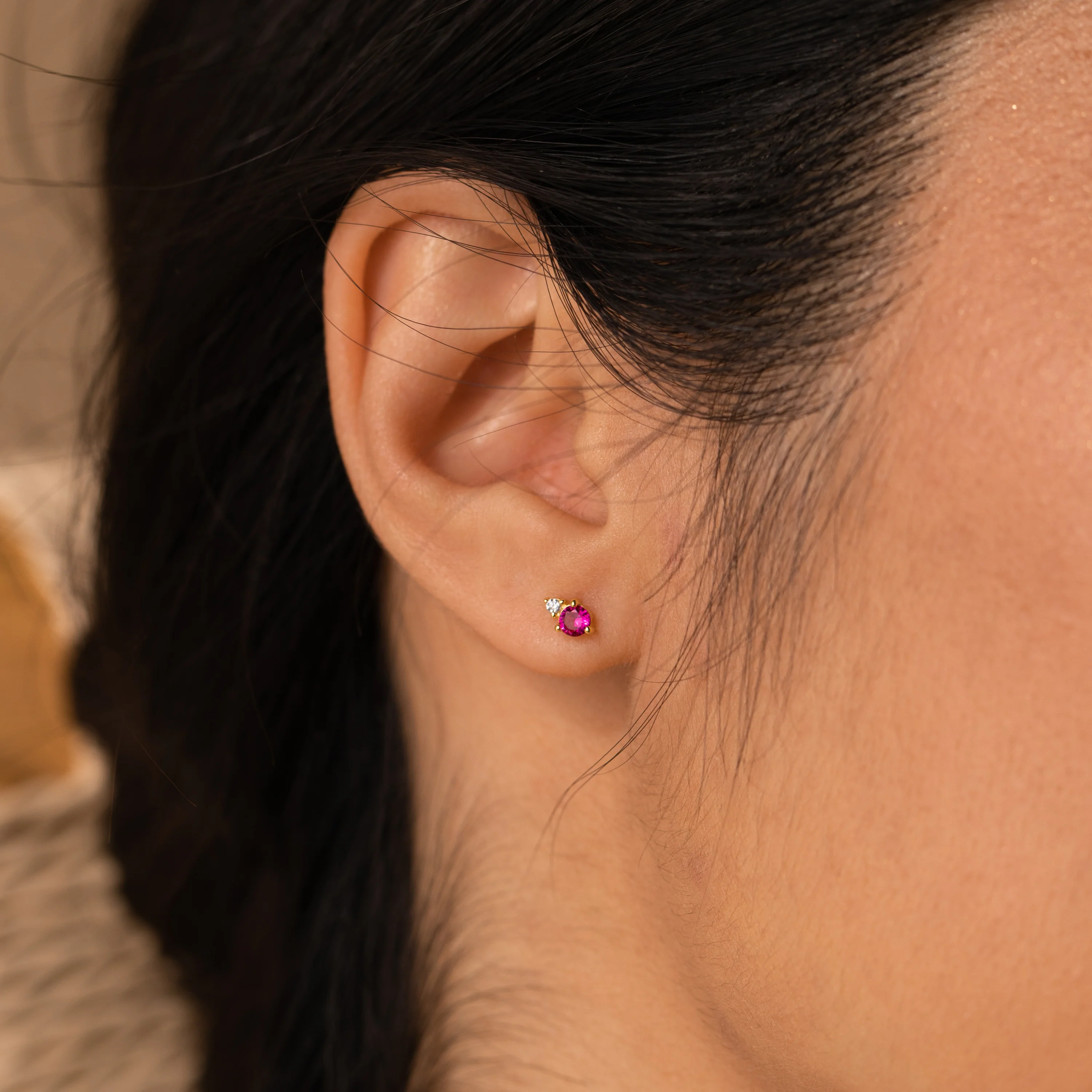 Raindrop Amethyst Studs - Image 2