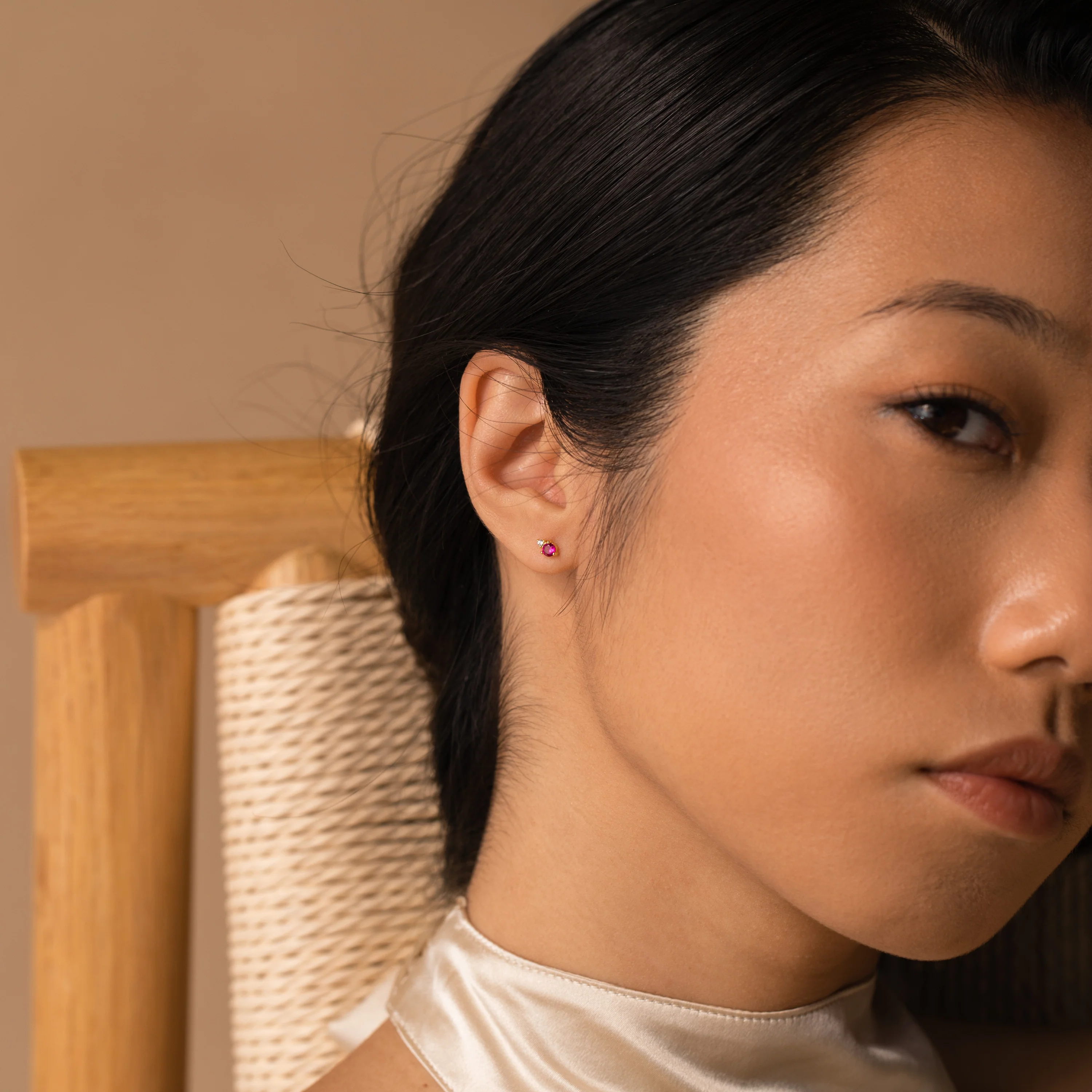 Raindrop Amethyst Studs - Image 4