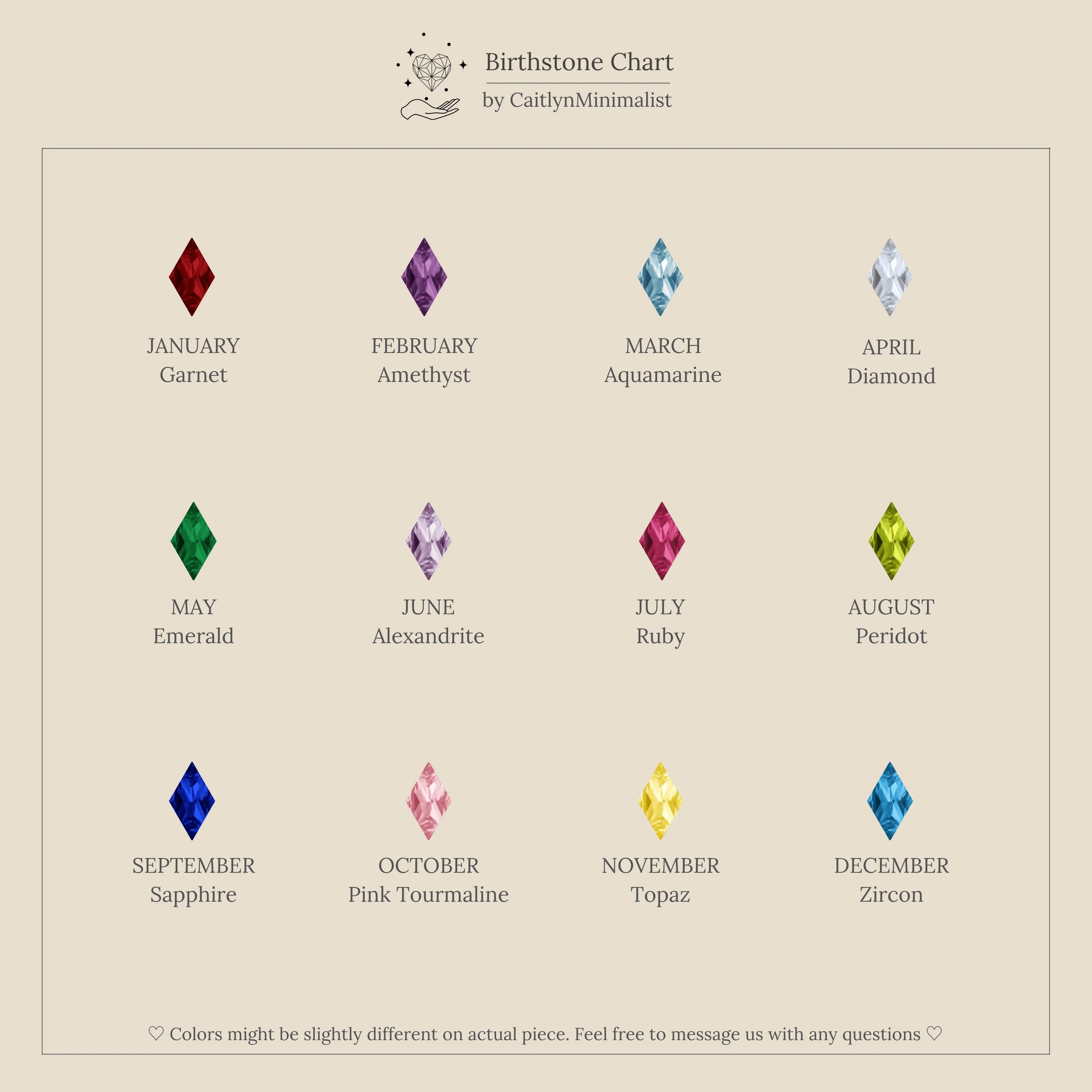 Rhombus Birthstone Flatback Studs - Image 18