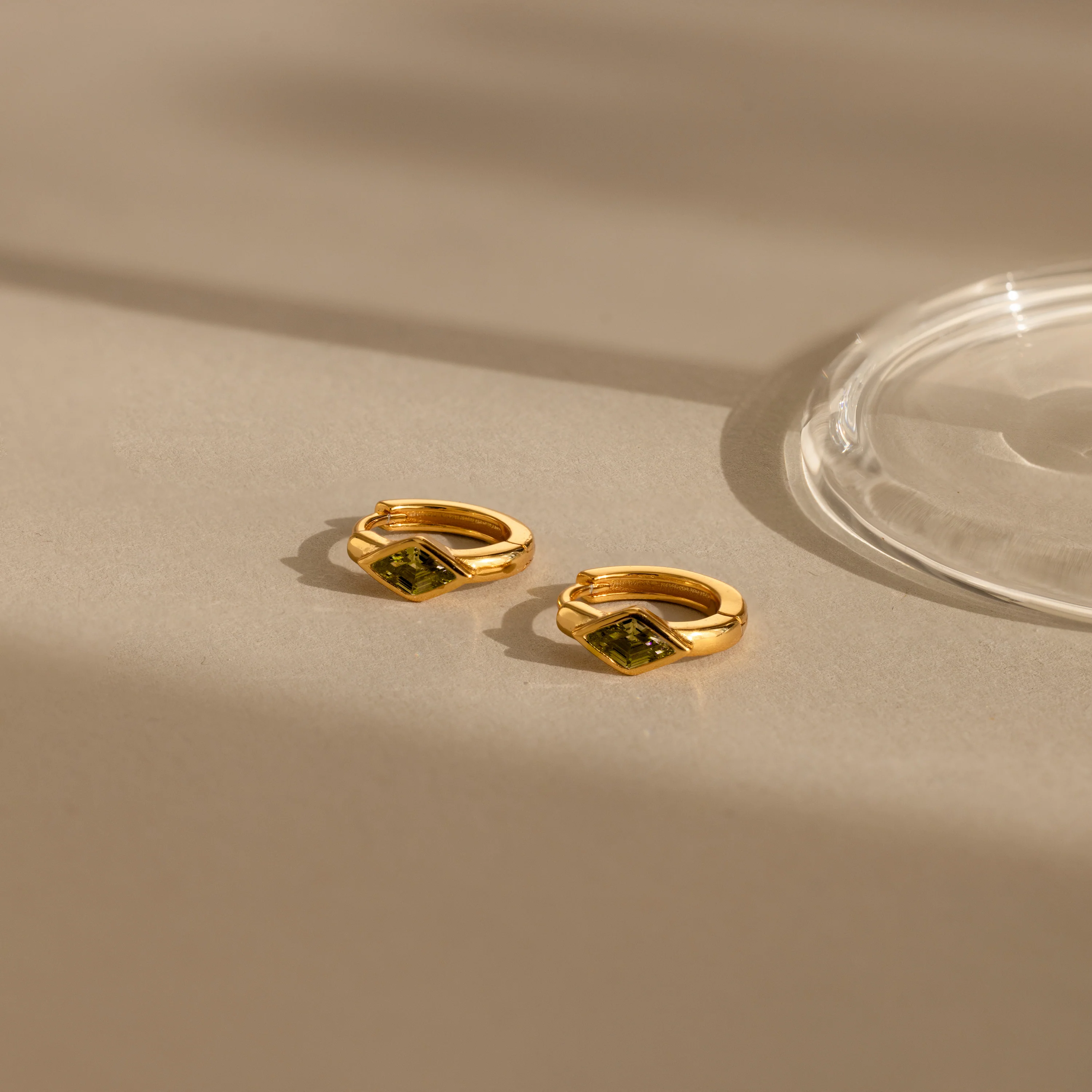 Rhombus Birthstone Huggies - Image 7