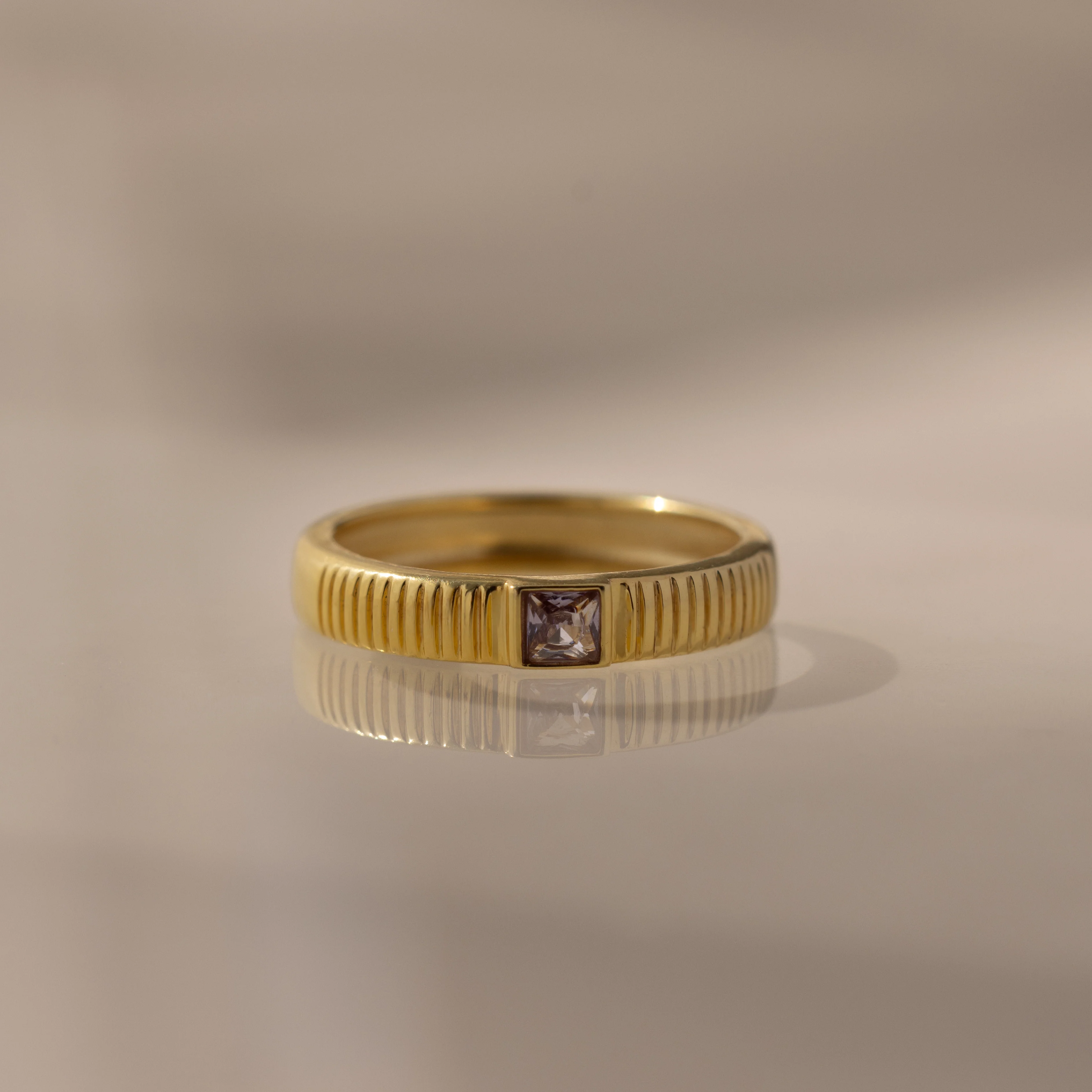 Ribbed Alexandrite Band