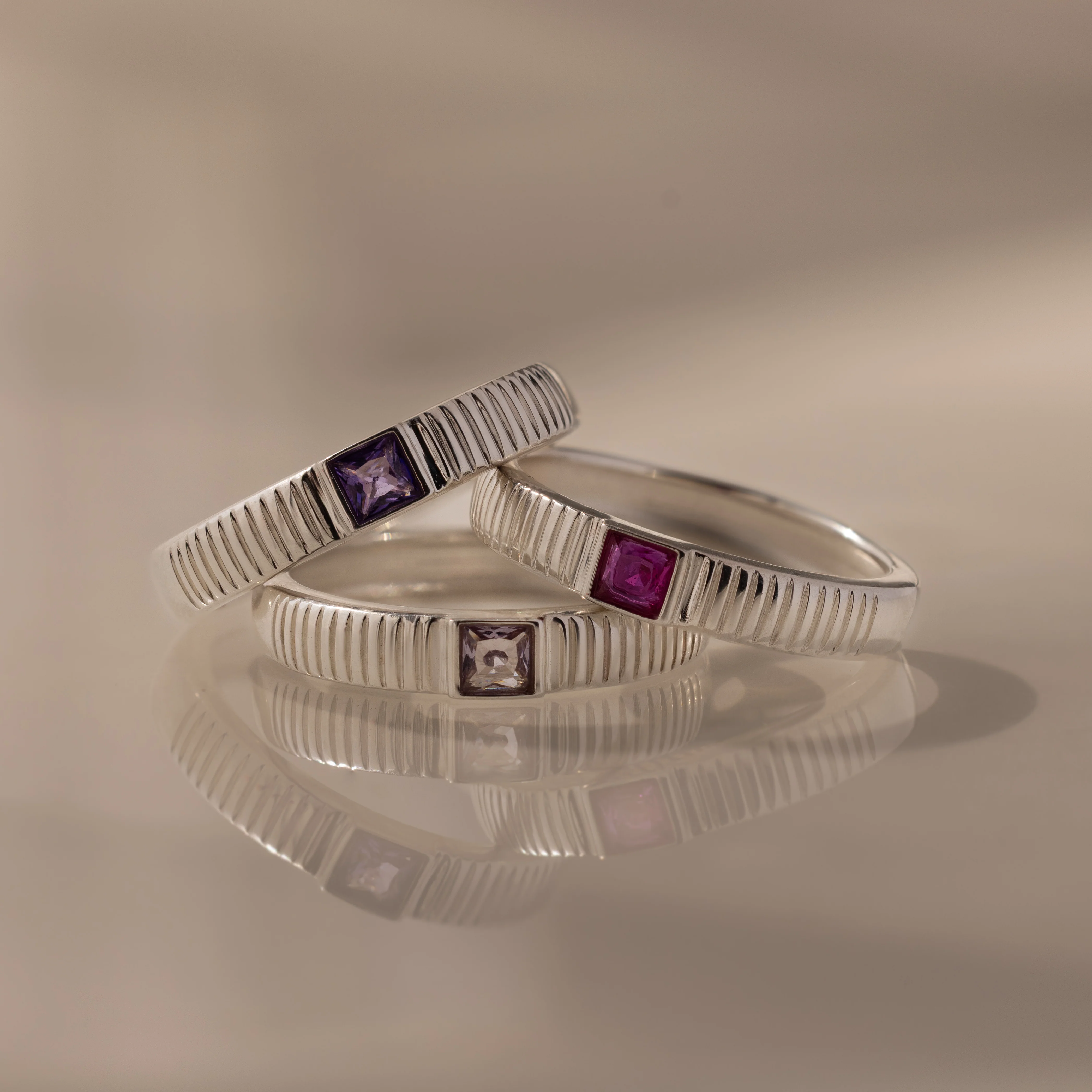 Ribbed Amethyst Band - Image 5