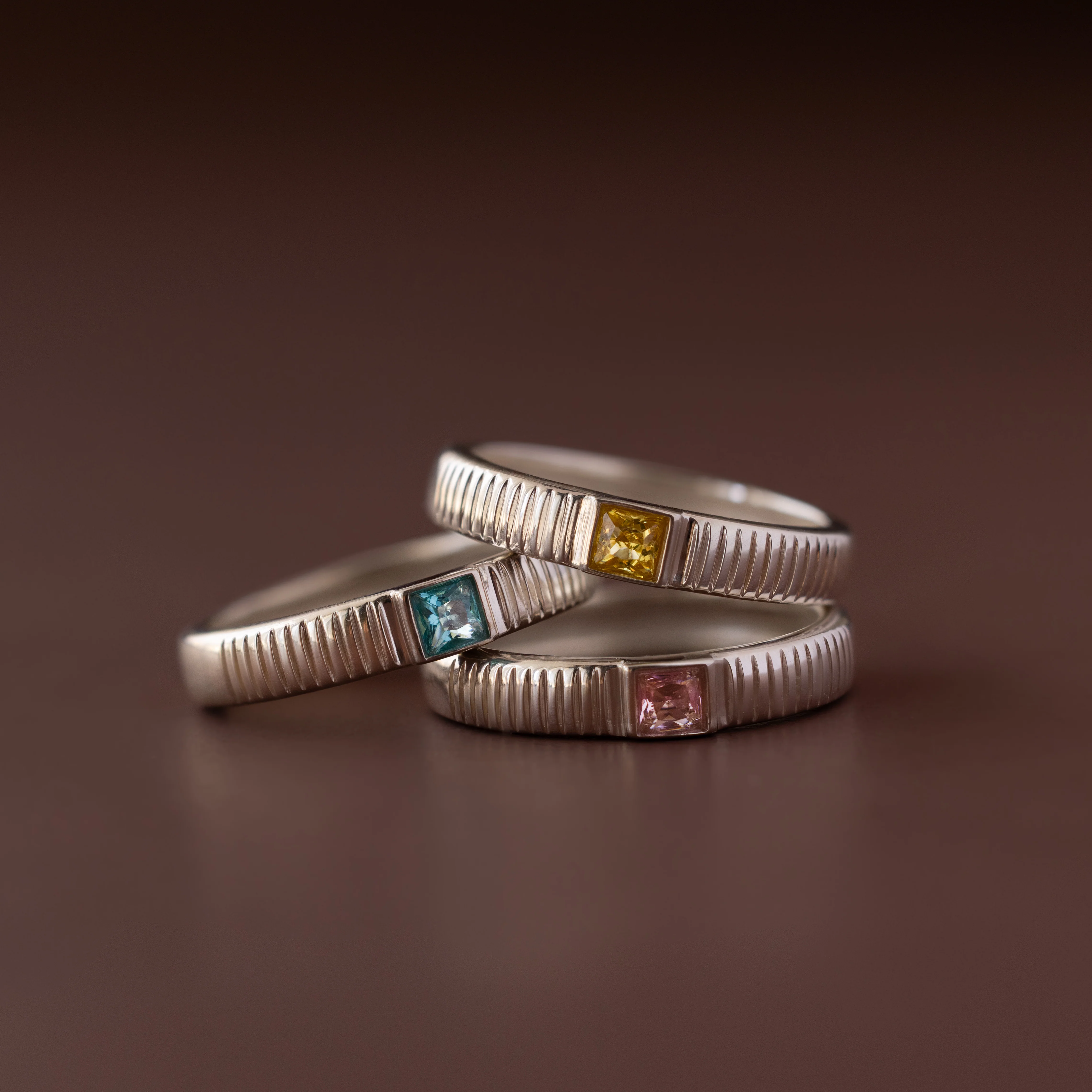 Ribbed Aquamarine Band - Image 5
